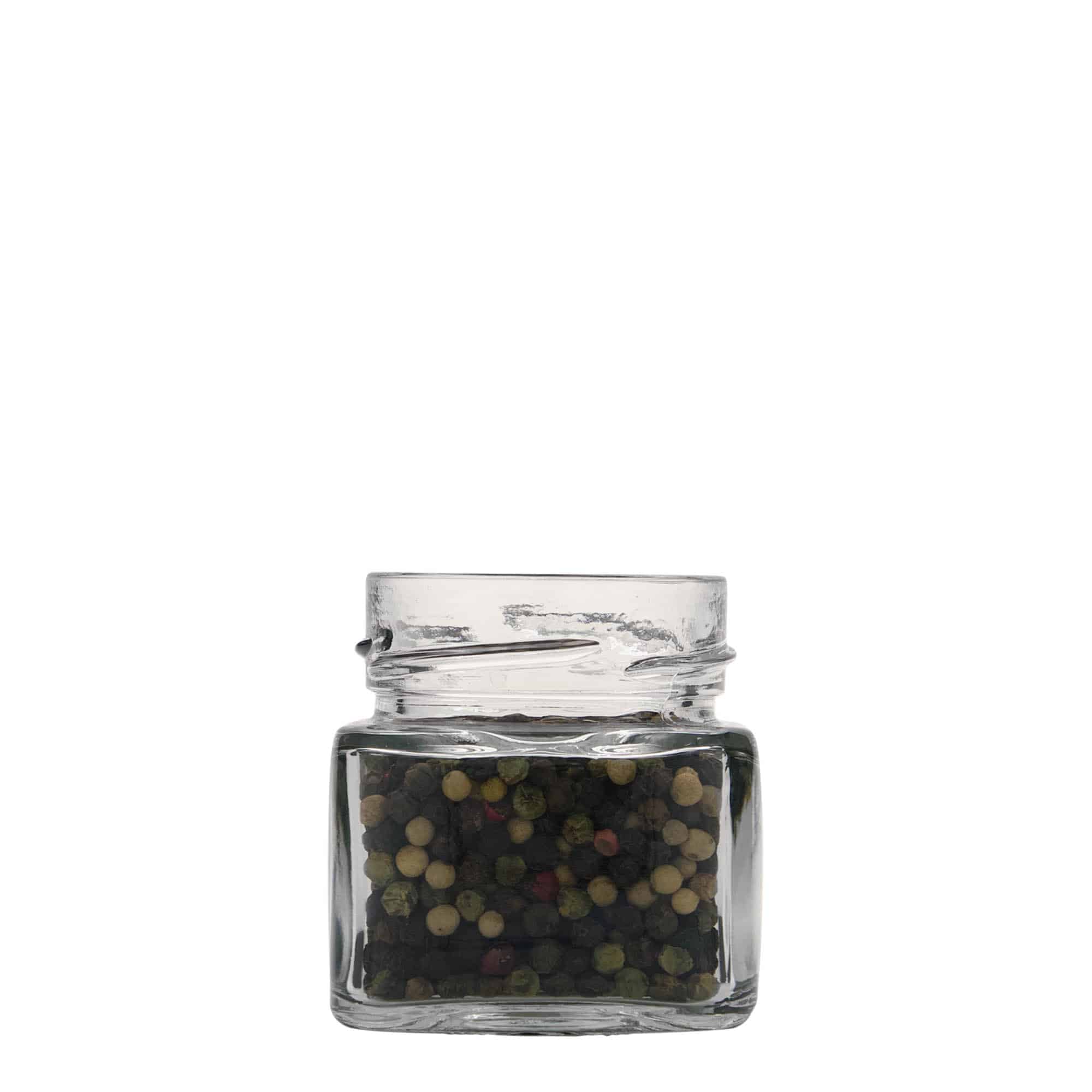 106 ml fyrkantigt glas 'Ikarus', öppning: Deep-Twist-Off (DTO 58)