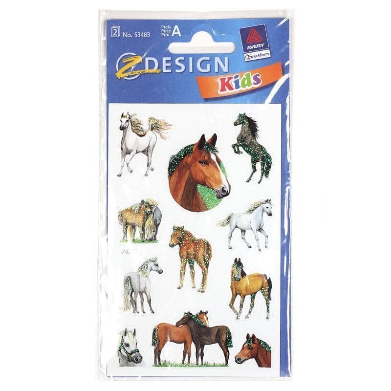 Zweckform-klistermärken 'Hästar', papper, flerfärgade Zweckform-klistermärken 'Hästar', papper, flerfärgade