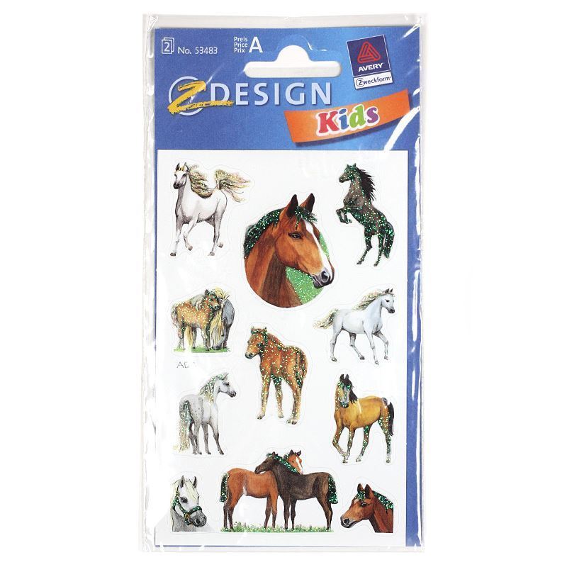 Zweckform-klistermärken 'Hästar', papper, flerfärgade Zweckform-klistermärken 'Hästar', papper, flerfärgade