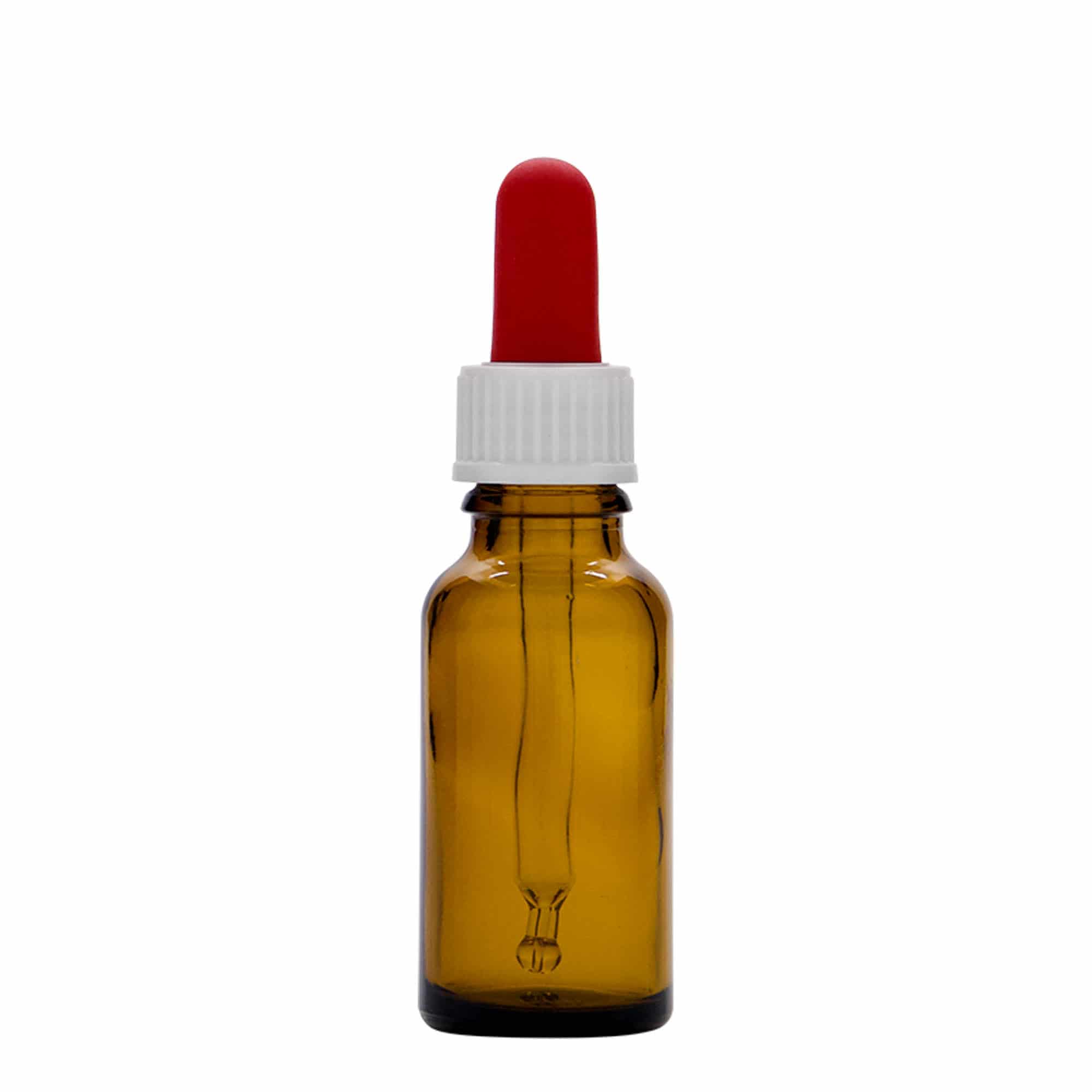 20 ml pipettflaska medicin, glas, brun, mynning: DIN 18