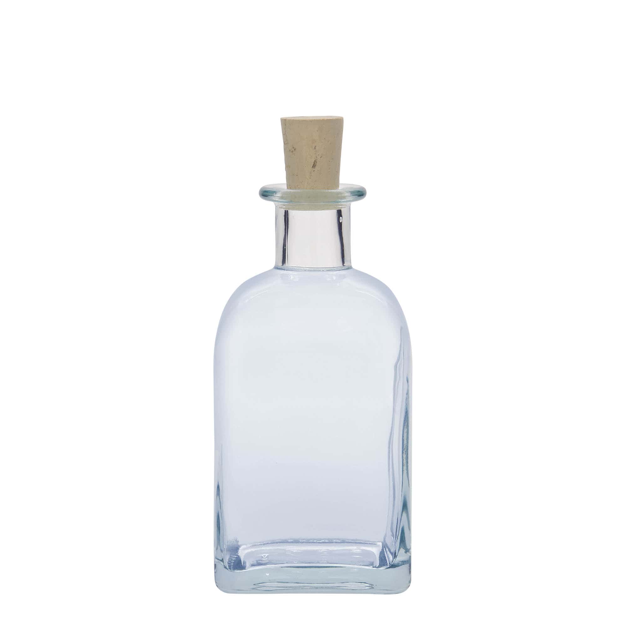 350 ml apoteksglasflaska Carré, kvadratisk, mynning: kork