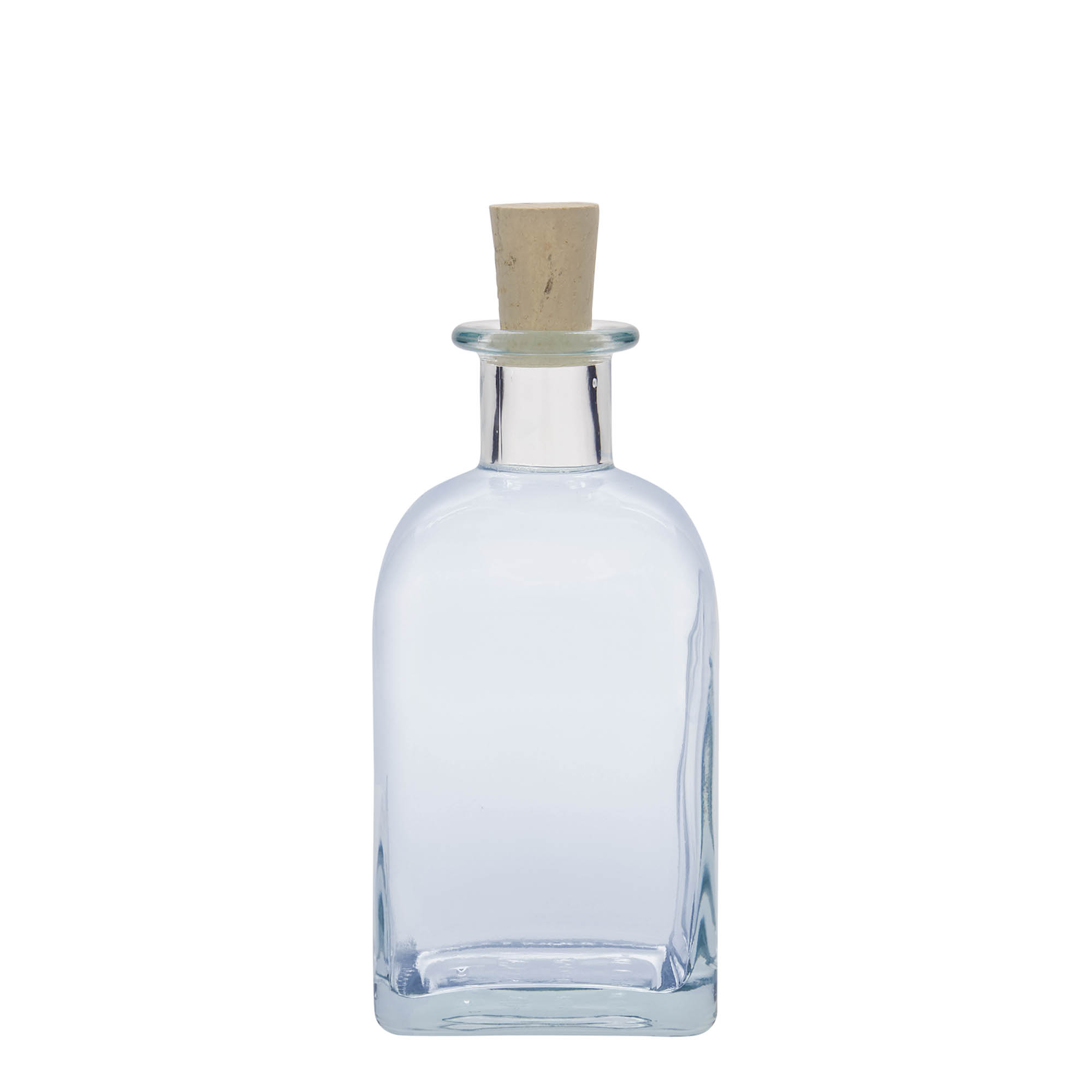 350 ml glasflaska Apotheker Carré, kvadratisk, öppning: kork