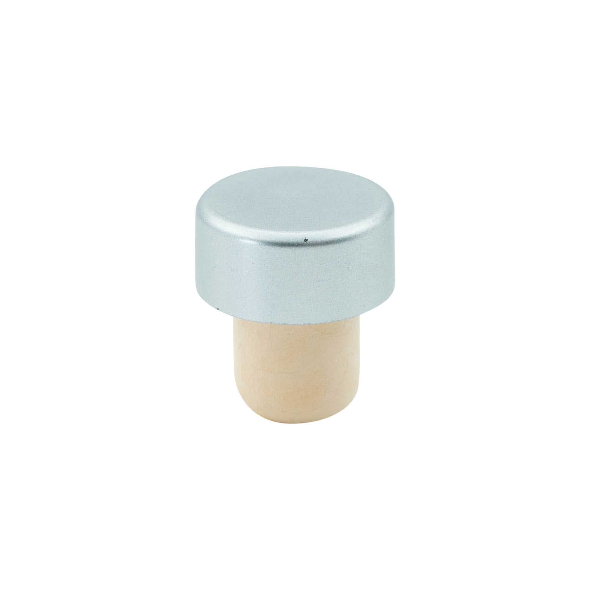 Greppkork 19 mm, plast, silver, för mynning: kork Greppkork 19 mm, plast, silver, för mynning: kork