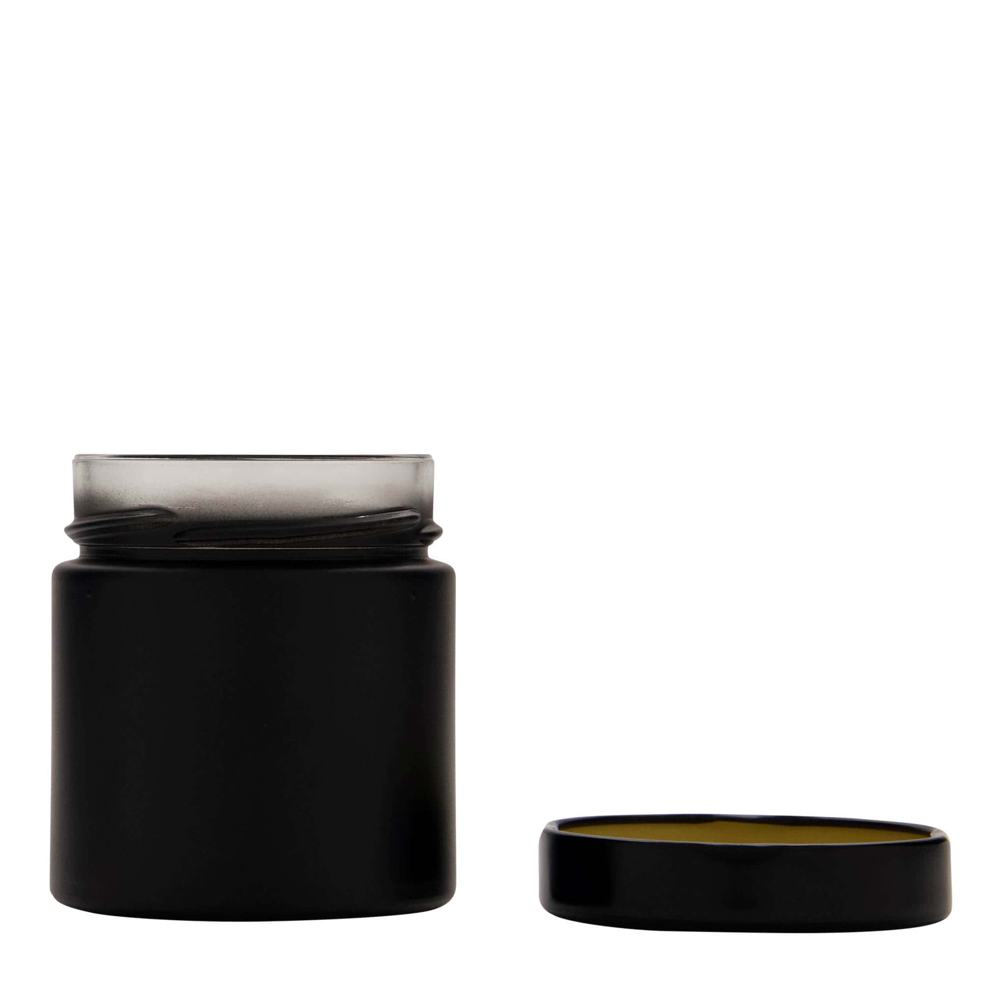220 ml Rundglas 'Aurora', svart, mynning: Deep-Twist-Off (DTO 66)