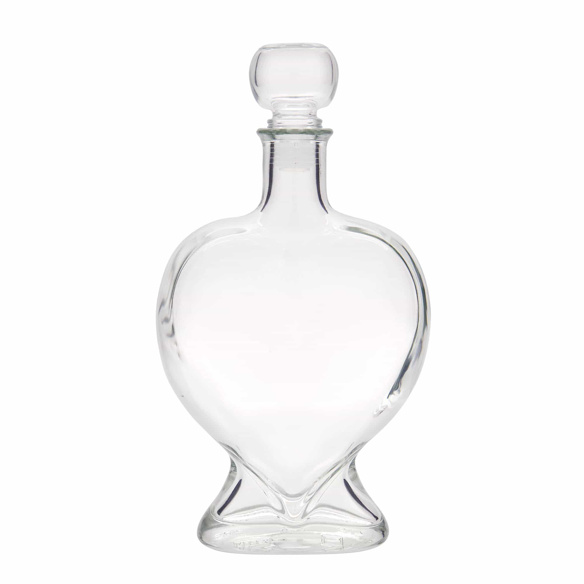 500 ml glasflaska 'Hjärta', mynning: kork