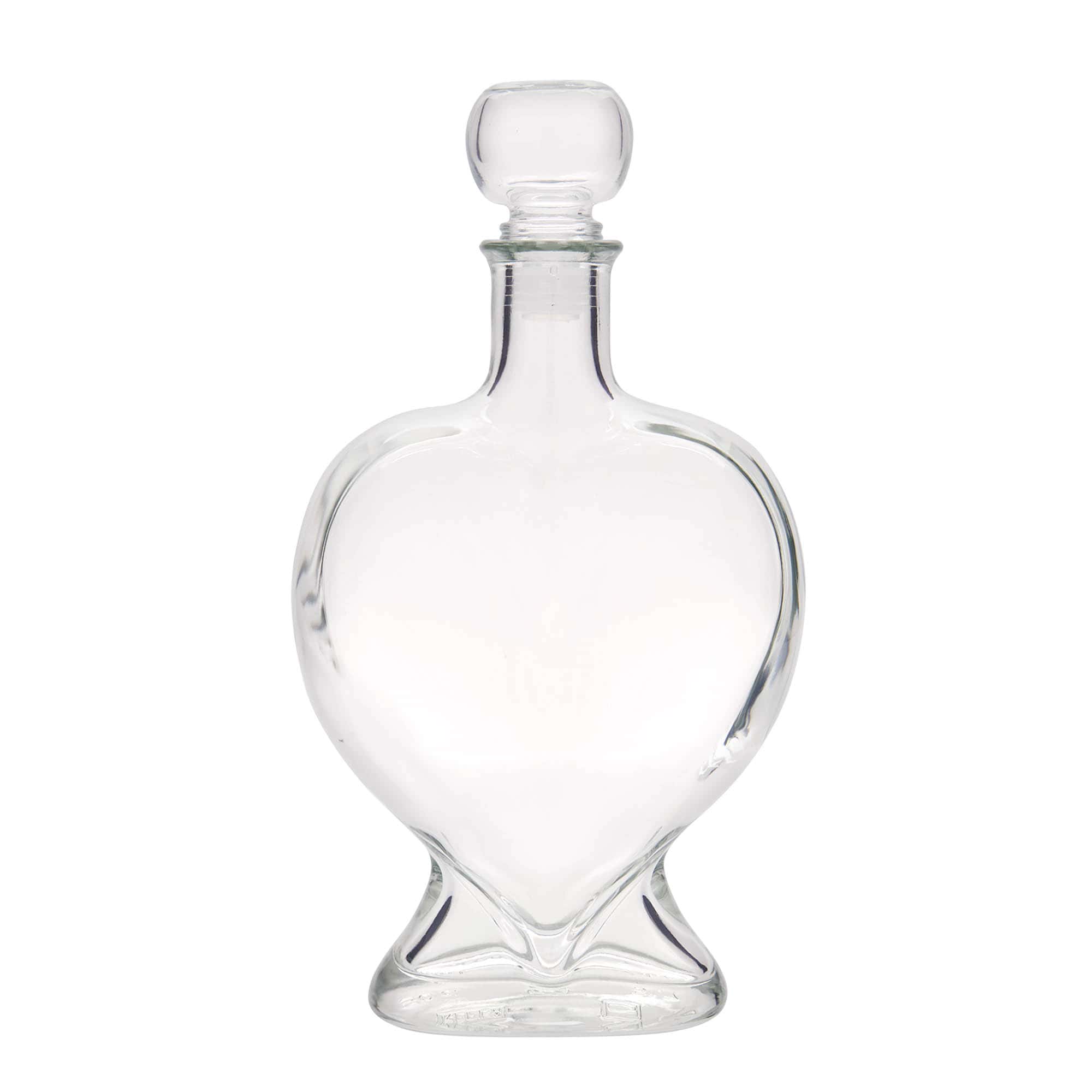500 ml glasflaska 'Hjärta', mynning: kork