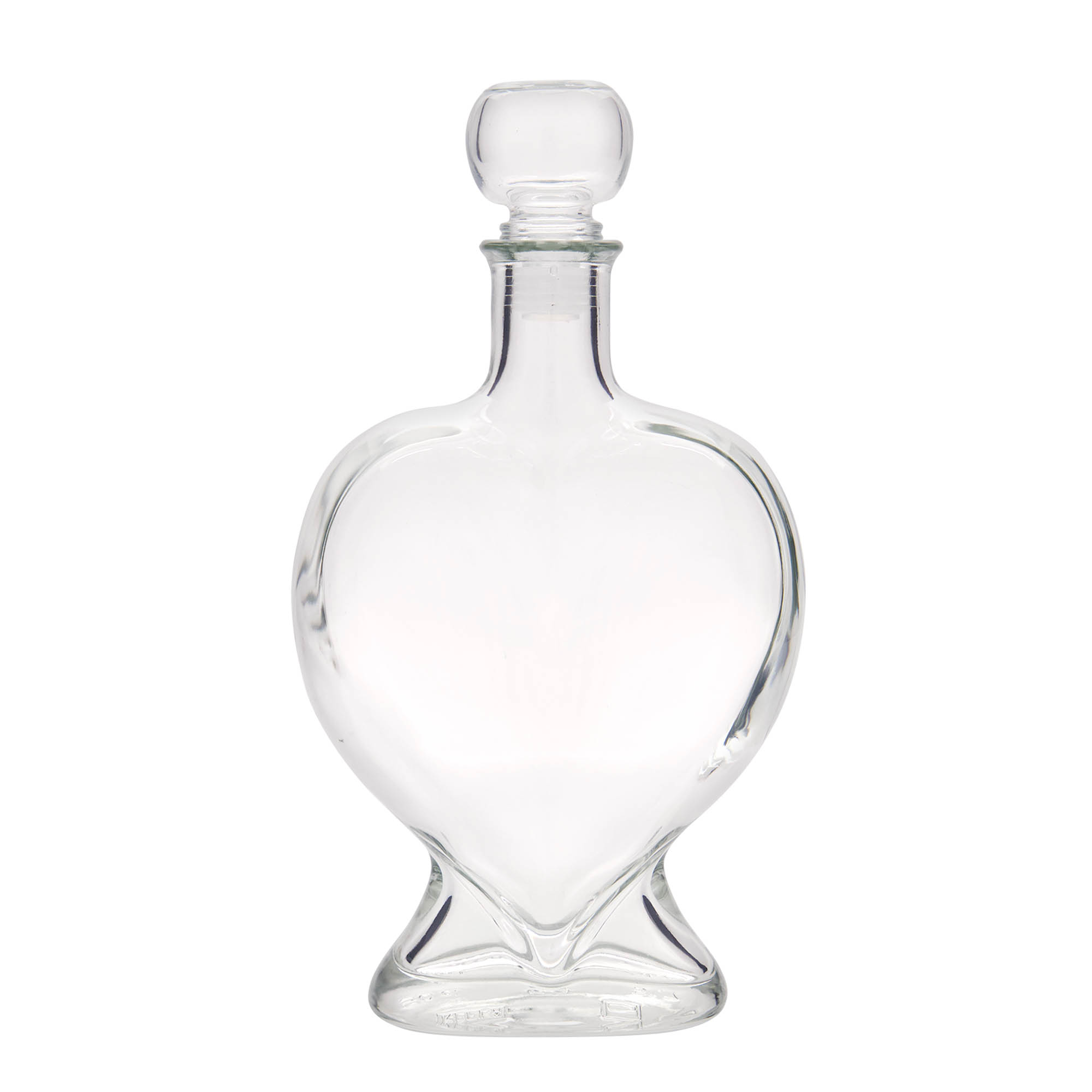 500 ml glasflaska 'Hjärta', mynning: kork