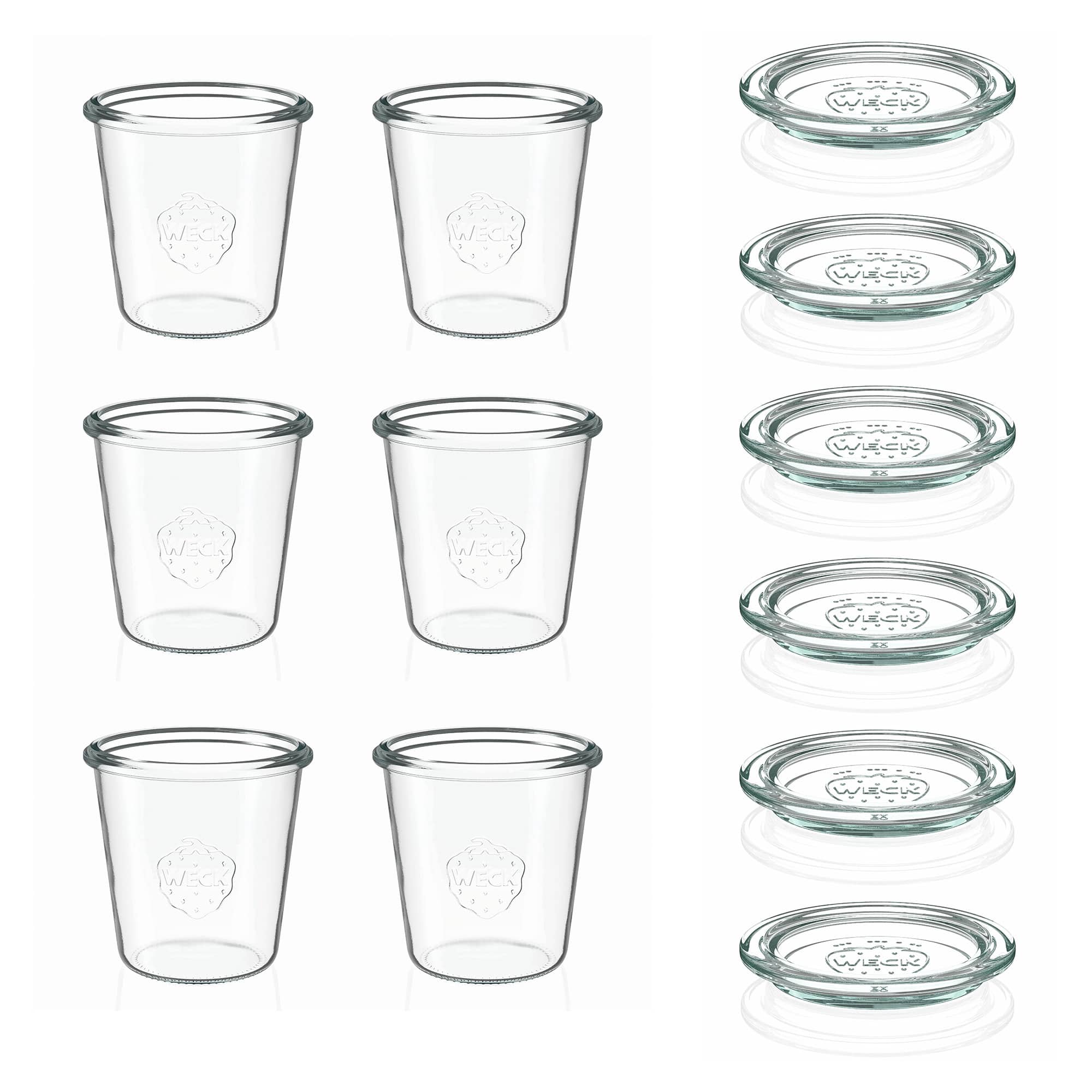 6x 290 ml högt WECK-störtglas med glaslock RR 80