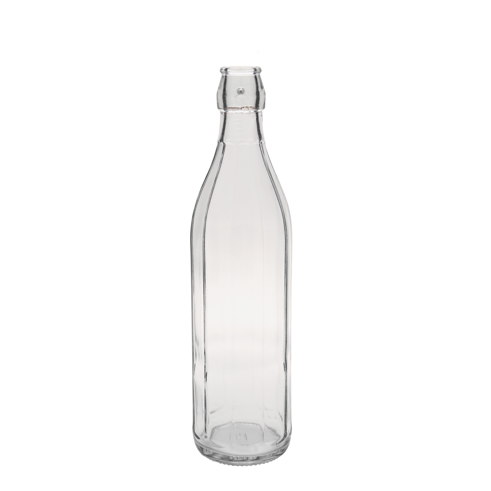 750 ml glasflaska 'Bravo', tiohörnig, öppning: bygelkapsyl
