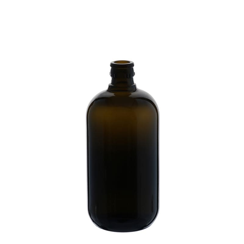 750 ml ättik-/oljeflaska 'Biolio', glas, antikgrön, mynning: DOP