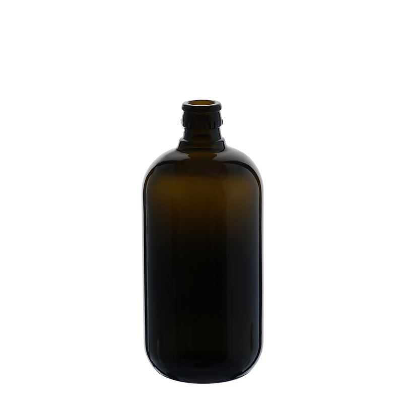 750 ml ättik-/oljeflaska 'Biolio', glas, antikgrön, mynning: DOP