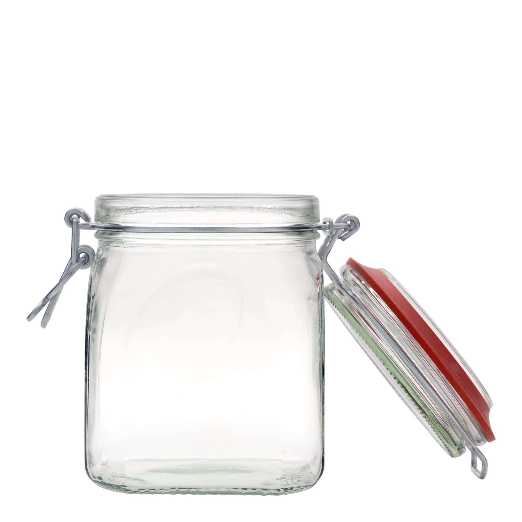 900 ml trågkorksglas, fyrkantigt, öppning: trågkorkslåsning 900 ml trågkorksglas, fyrkantigt, öppning: trågkorkslåsning