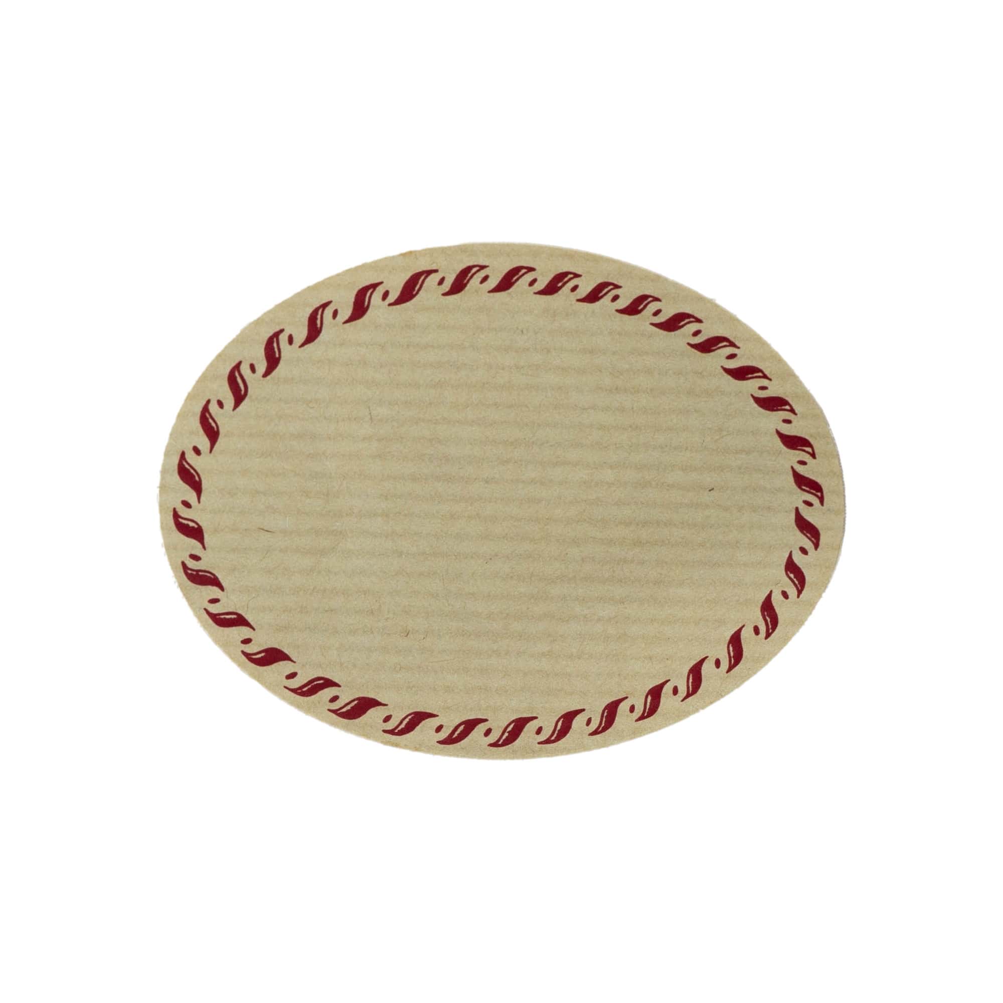 Stor naturetikett 'Dekorkant', oval, papper, röd-brun Stor naturetikett 'Dekorkant', oval, papper, röd-brun