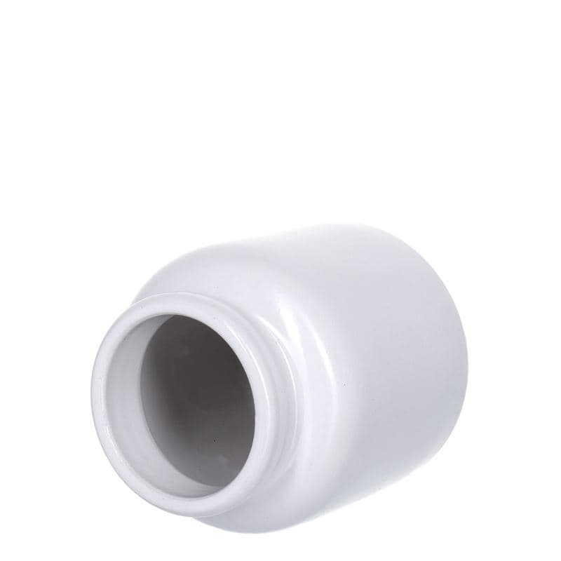 270 ml stengodsburk, keramik, vit, mynning: snäpplock