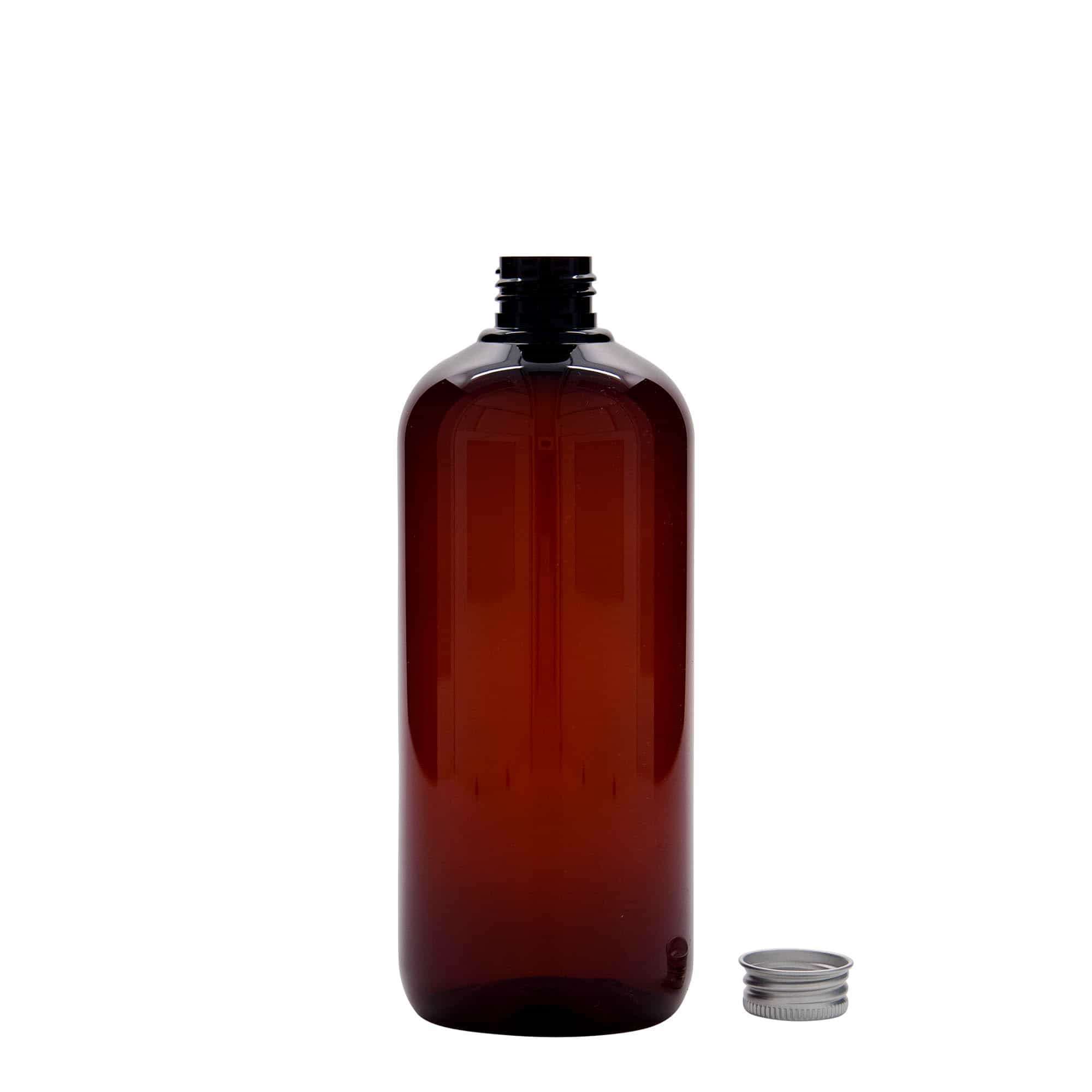 500 ml flaska av återvunnen plast 'Victor's Best, PCR, brun, mynning: 24/410
