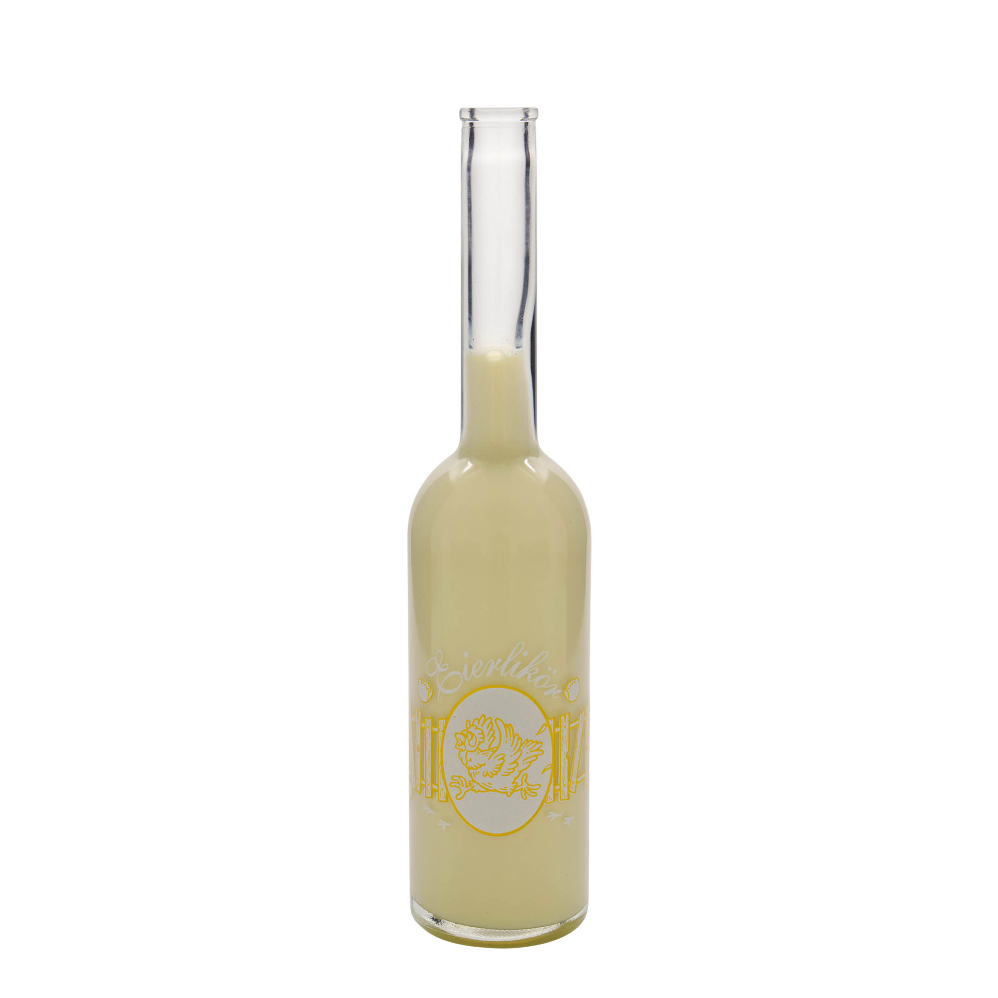 500 ml glasflaska 'Opera', motiv: ägglikör, öppning: kork