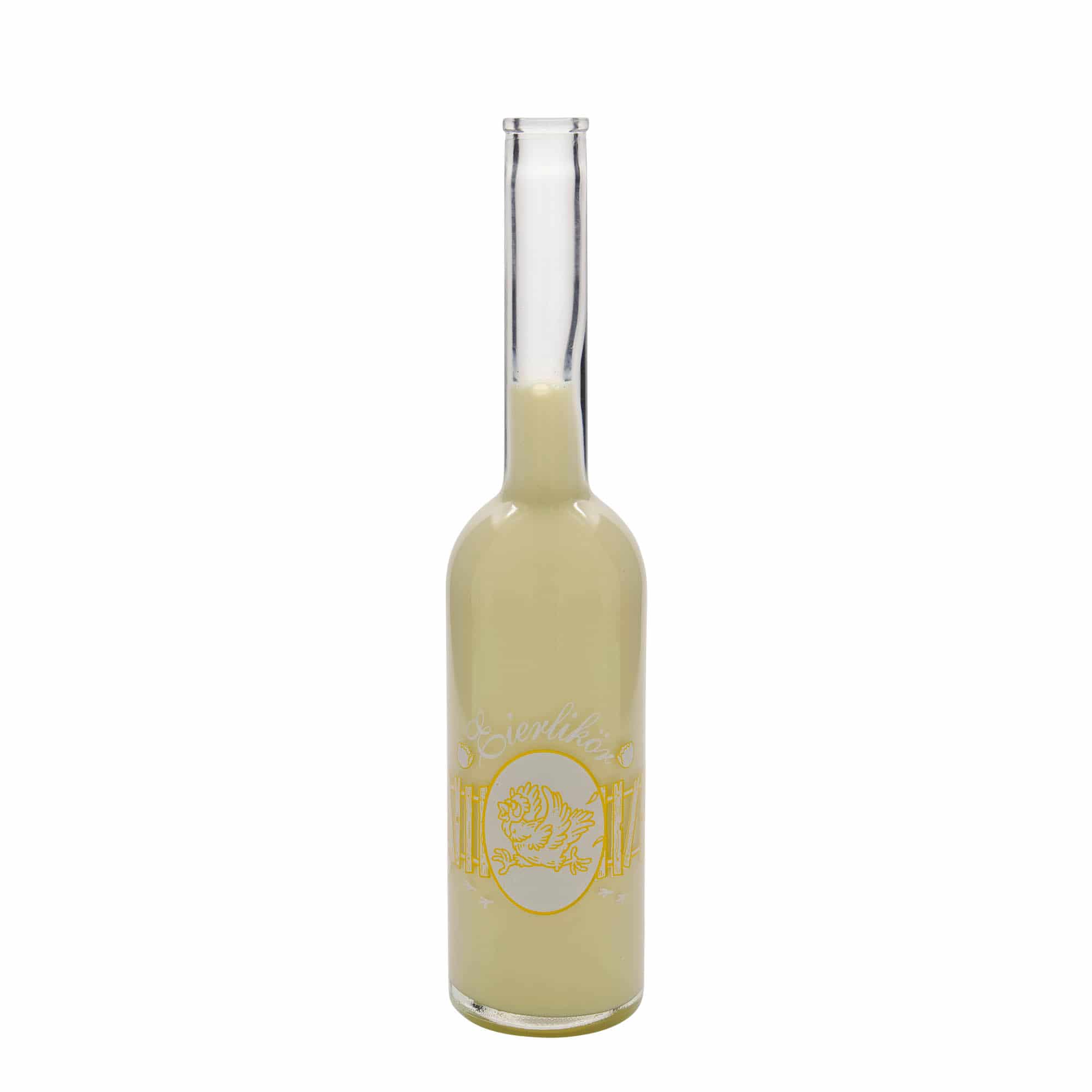 500 ml glasflaska 'Opera', motiv: ägglikör, öppning: kork