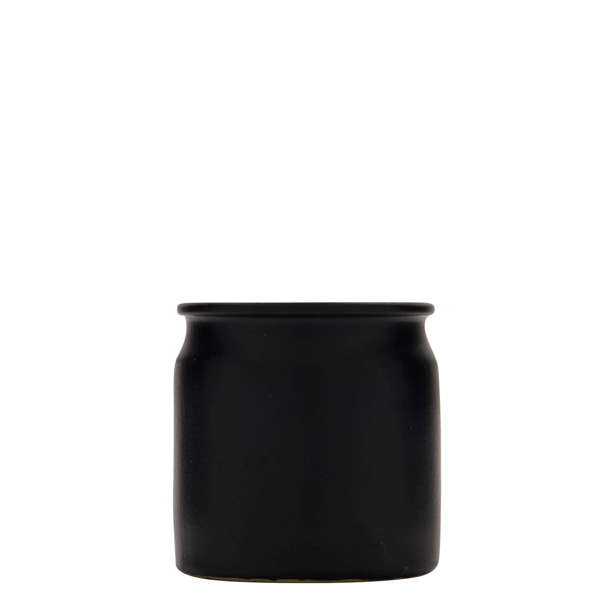 160 ml stengodsburk, keramik, svart, mynning: kork 160 ml stengodsburk, keramik, svart, mynning: kork