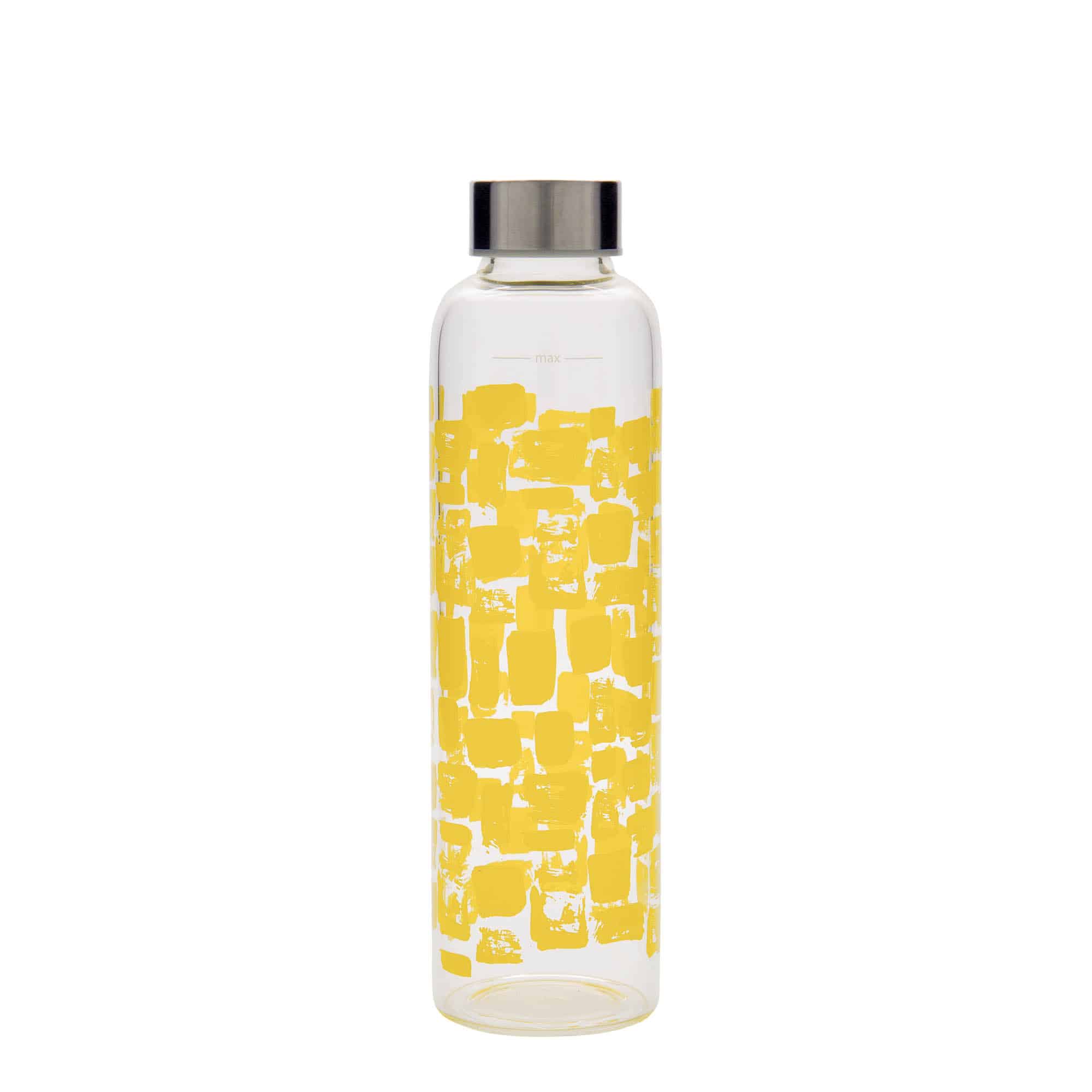 500 ml dricksflaska 'Perseus', motiv: gula rektanglar, mynning: skruvkapsel