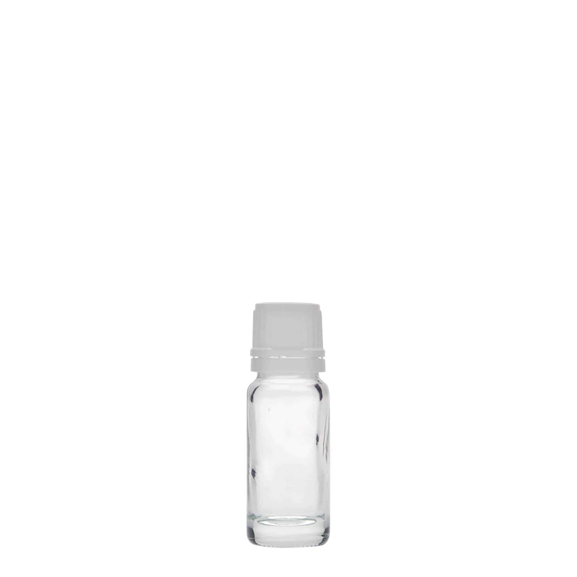 10 ml medicinflaska, glas, mynning: DIN 18