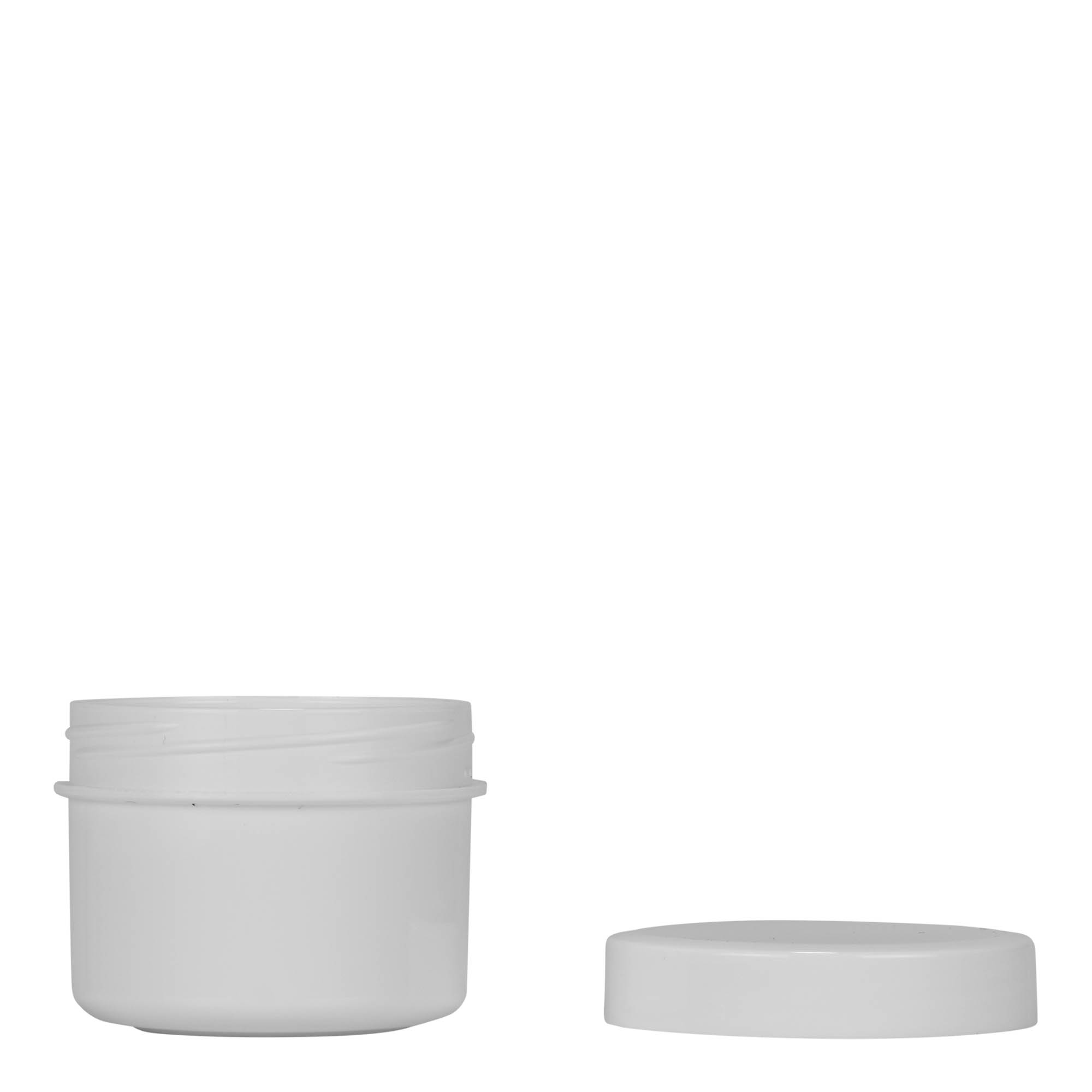 35 ml plastburk 'White Line', PP, vit, öppning: skruvlock