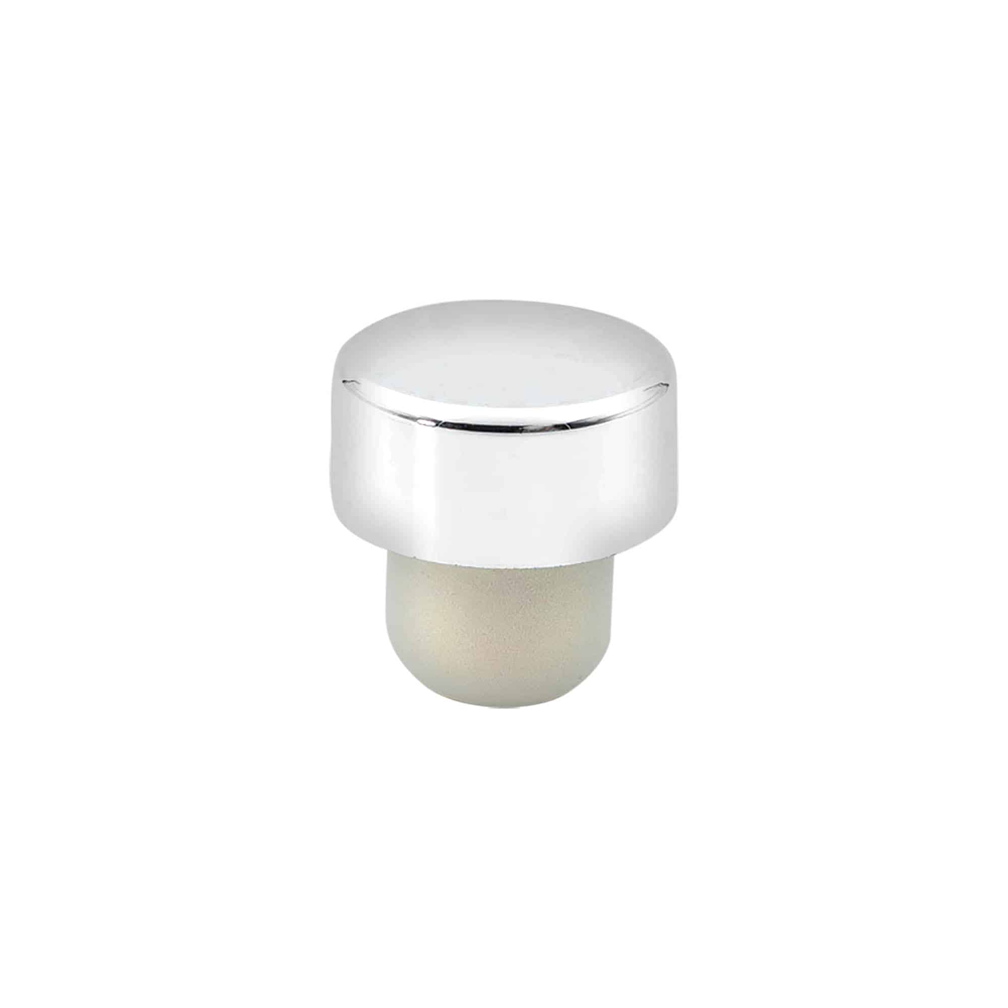 Greppkork 19 mm, plast, silver, för mynning: kork