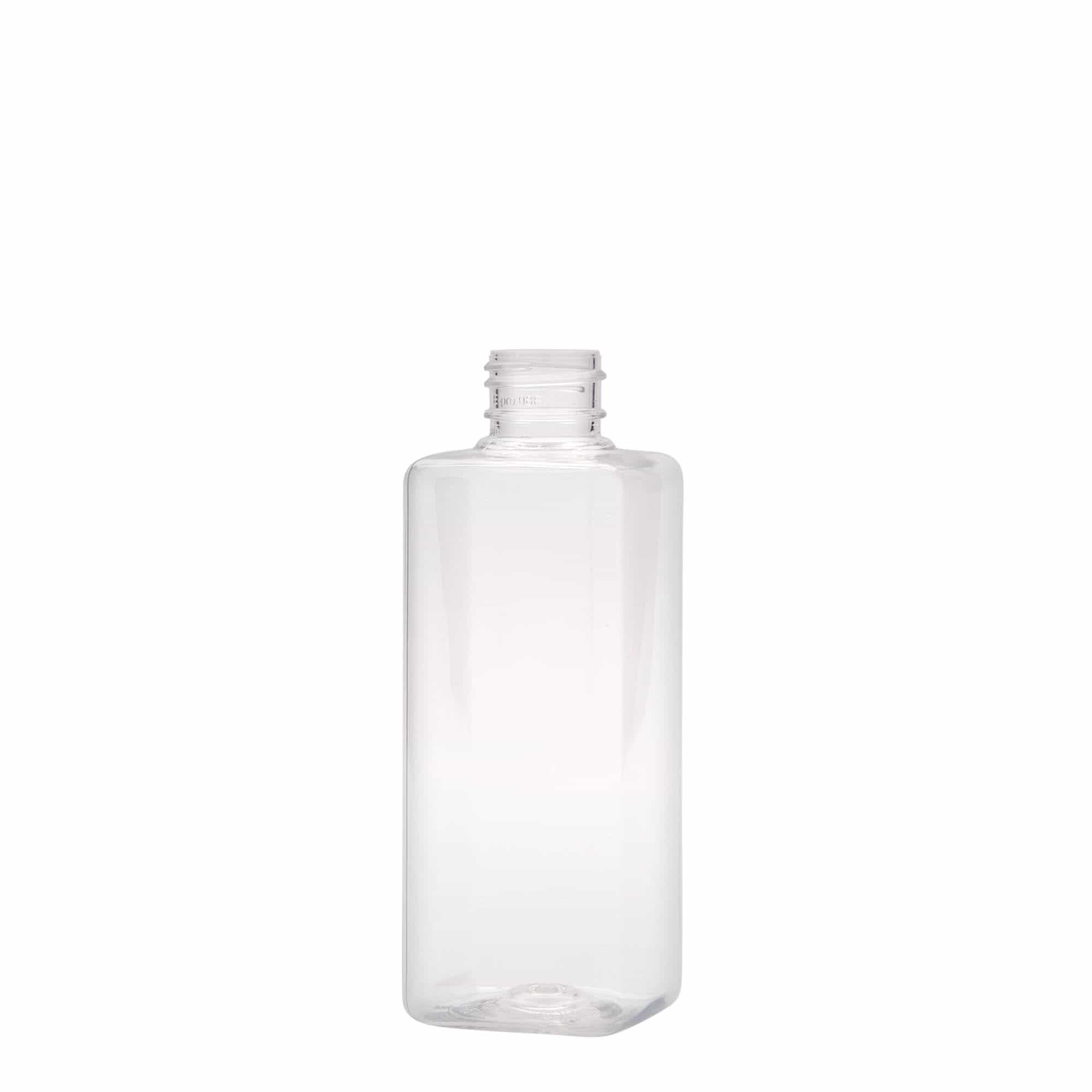 200 ml PET-flaska 'Karl', kvadratisk, plast, mynning: GPI 24/410