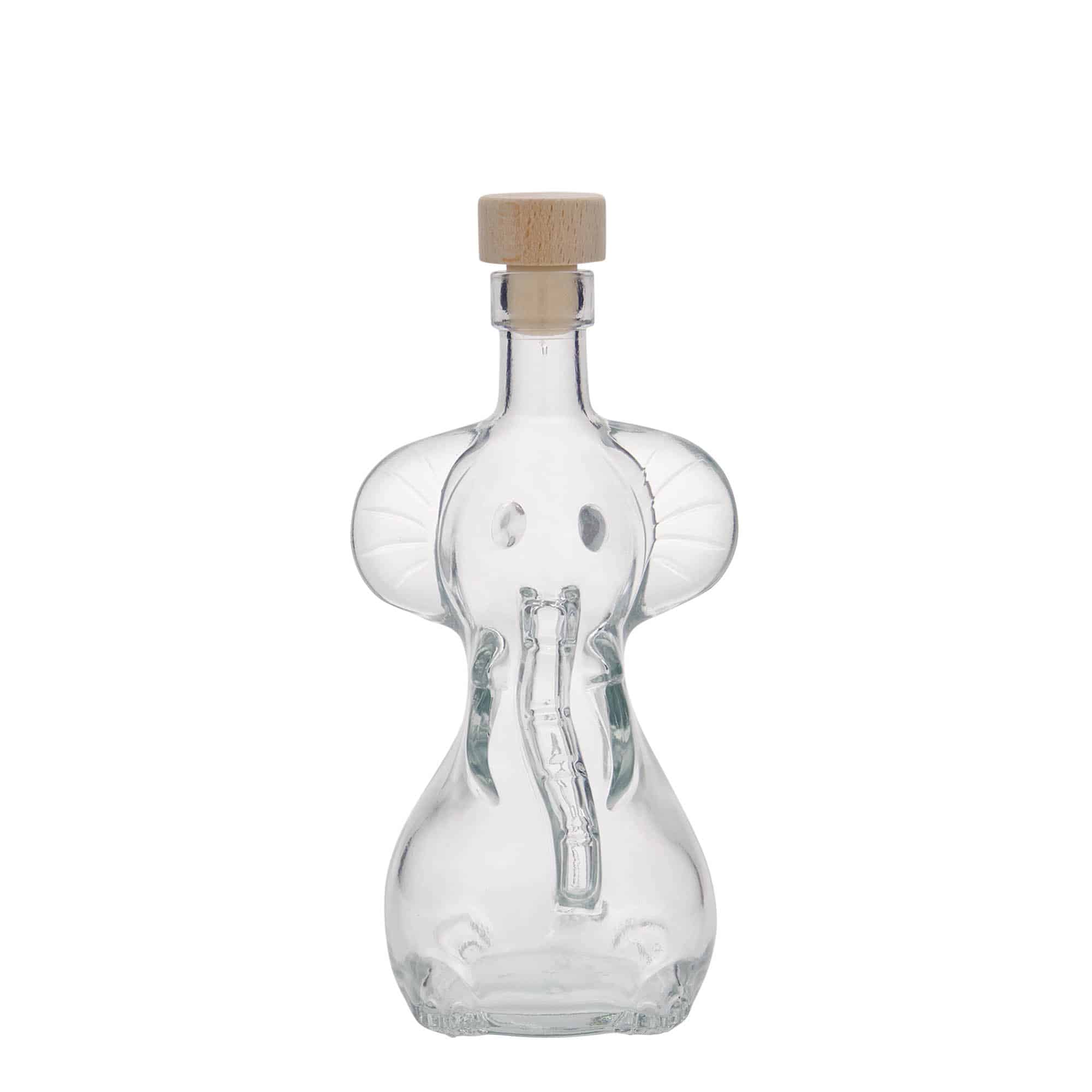 200 ml glasflaska 'Elefant', mynning: kork