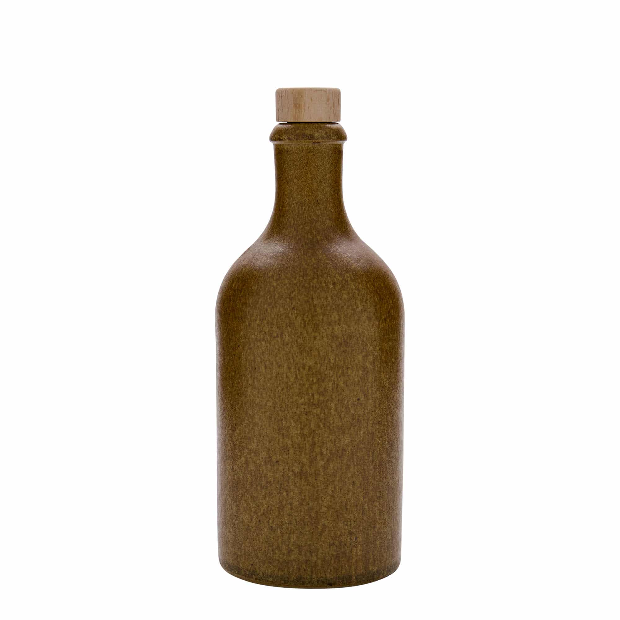 500 ml lerkrus, stengods, brun-kristall, mynning: kork