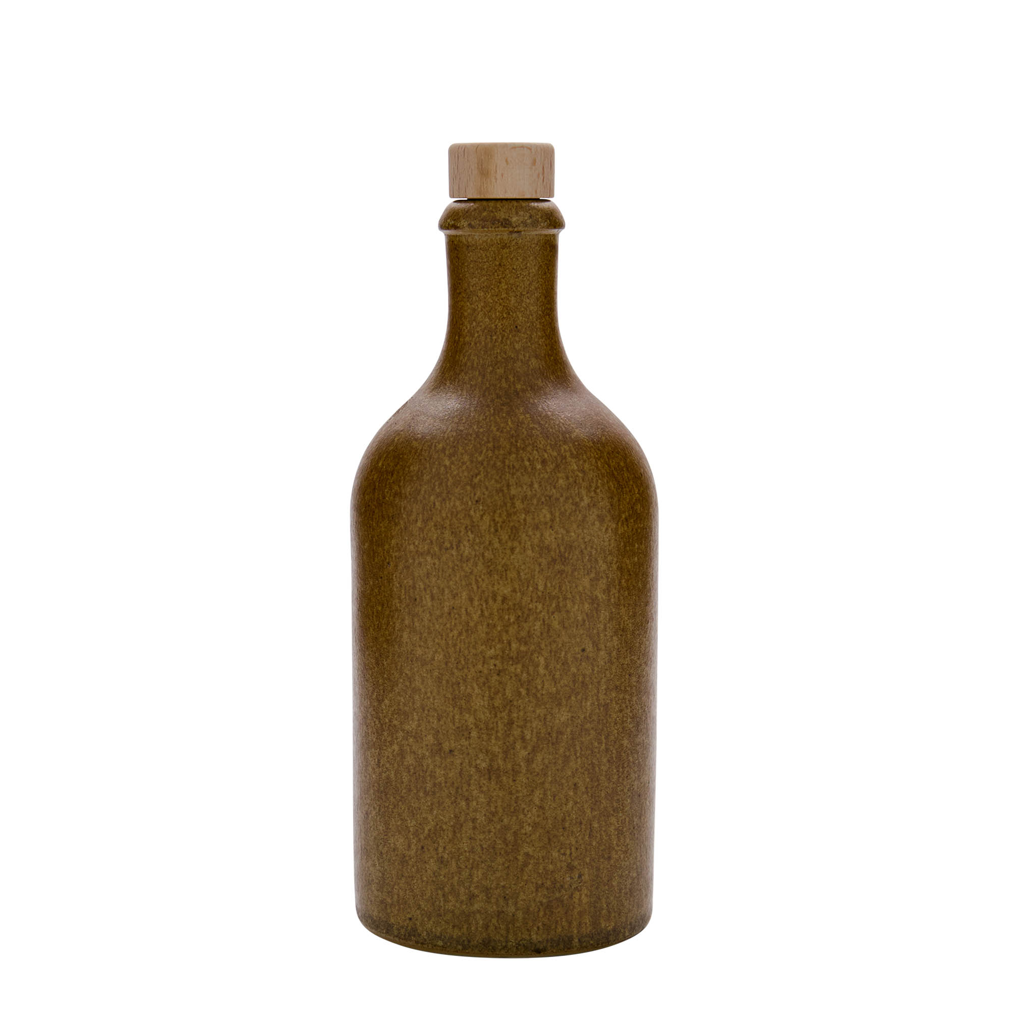 500 ml tonkrus, stengods, brun-kristall, mynning: kork