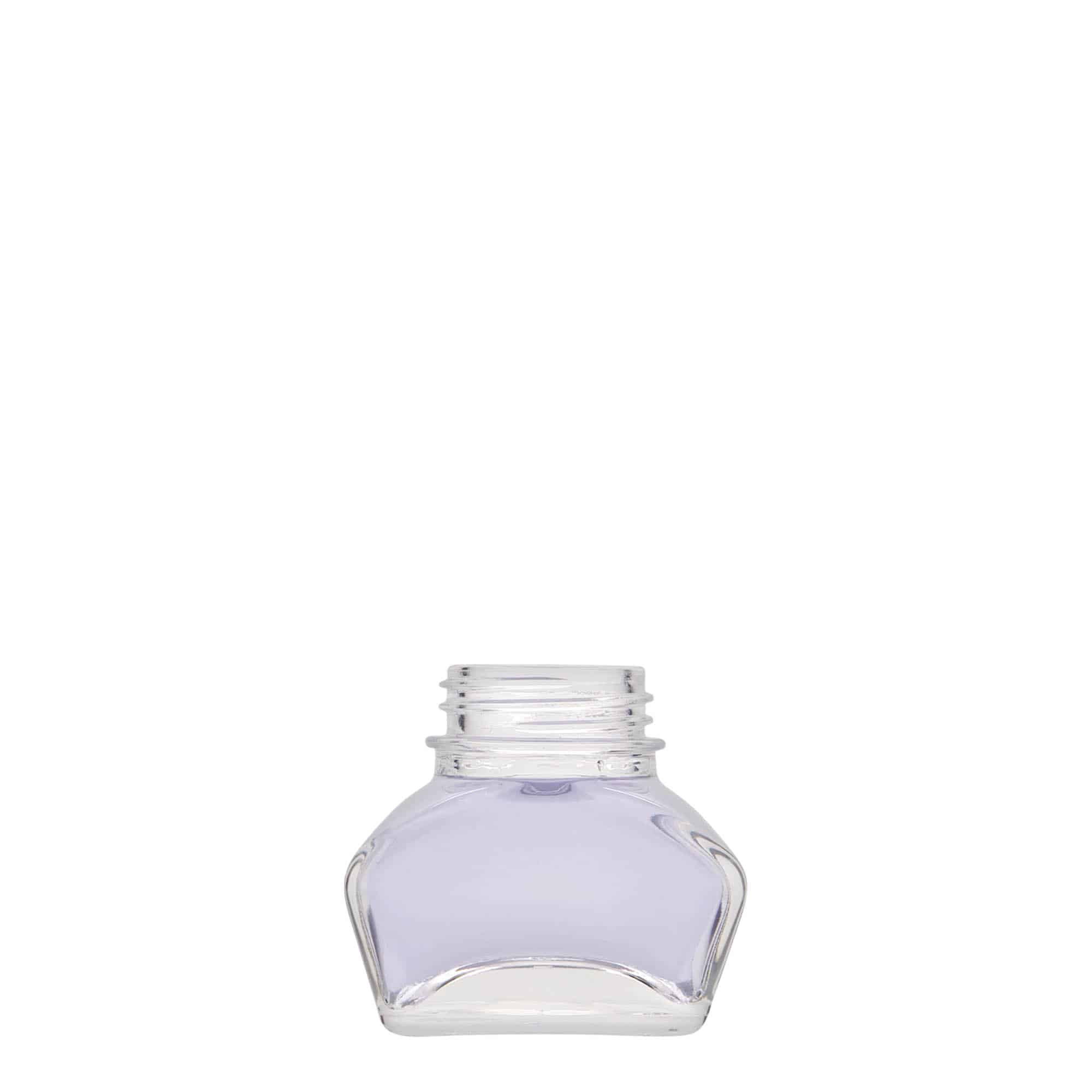 30 ml bläckflaska, rektangulär, öppning: skruvlock