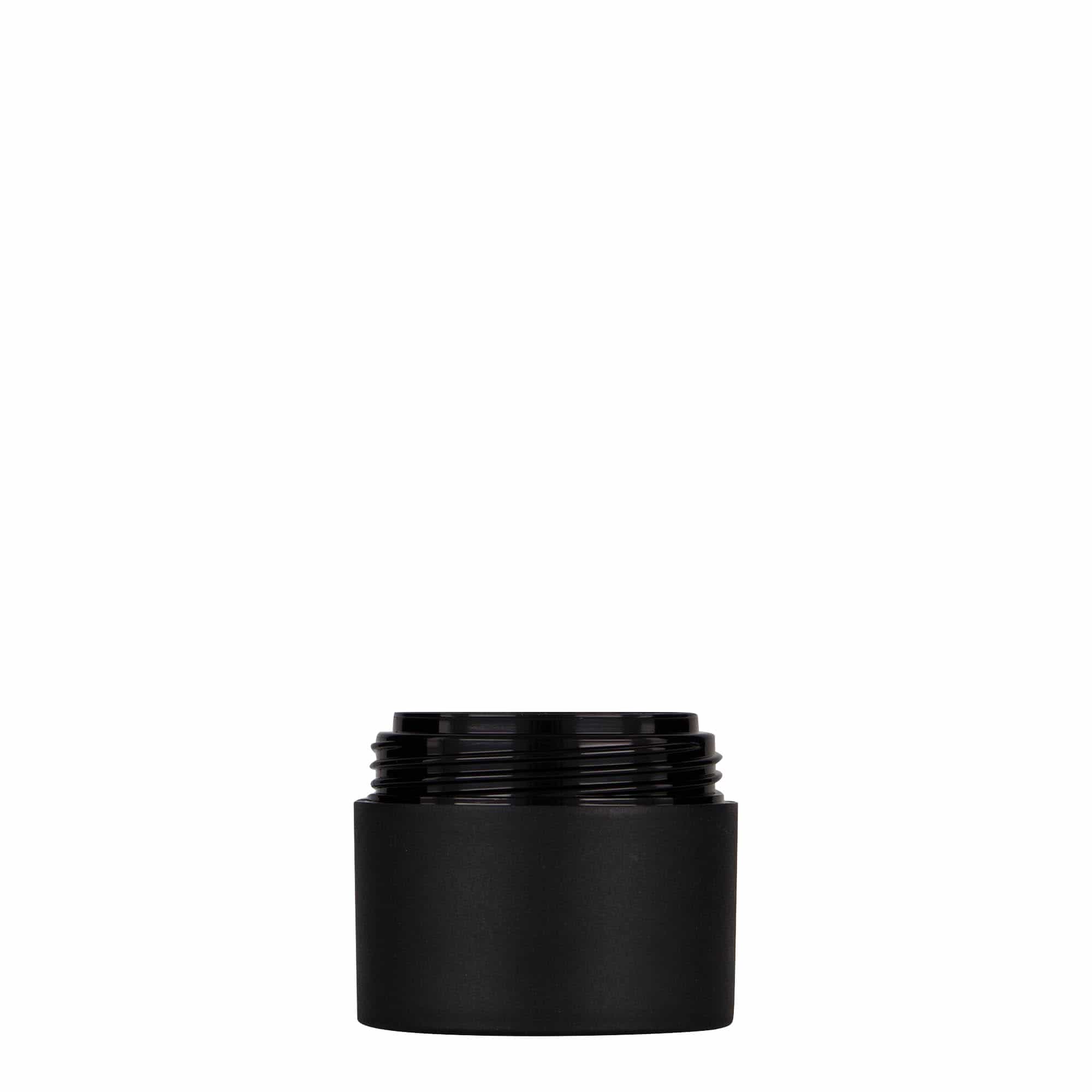 30 ml plastburk 'Antonella', PP, svart, öppning: skruvlock
