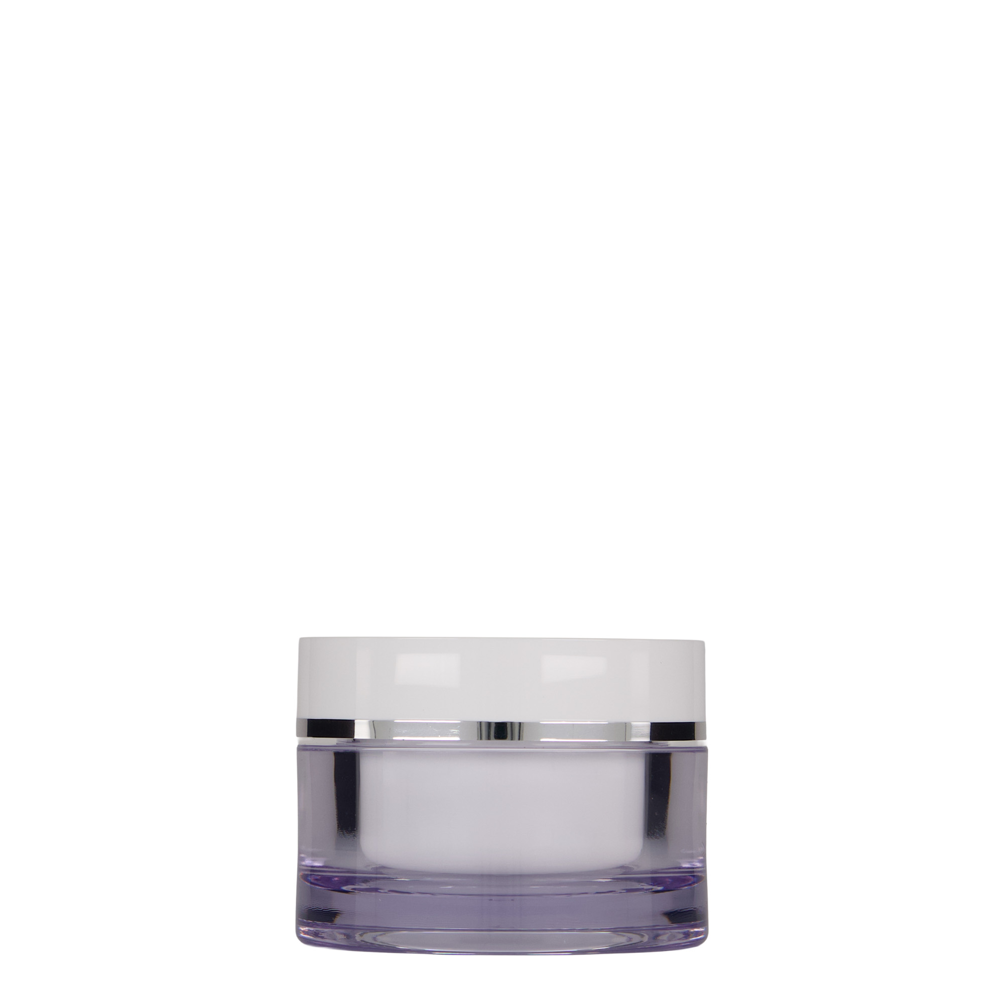 50 ml burk, SAN-plast, vit, öppning: skruvlock