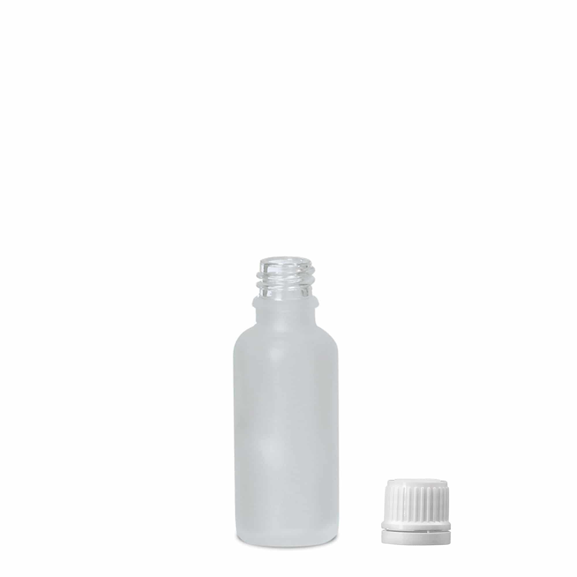 30 ml medicinflaska, glas, frostad, mynning: DIN 18