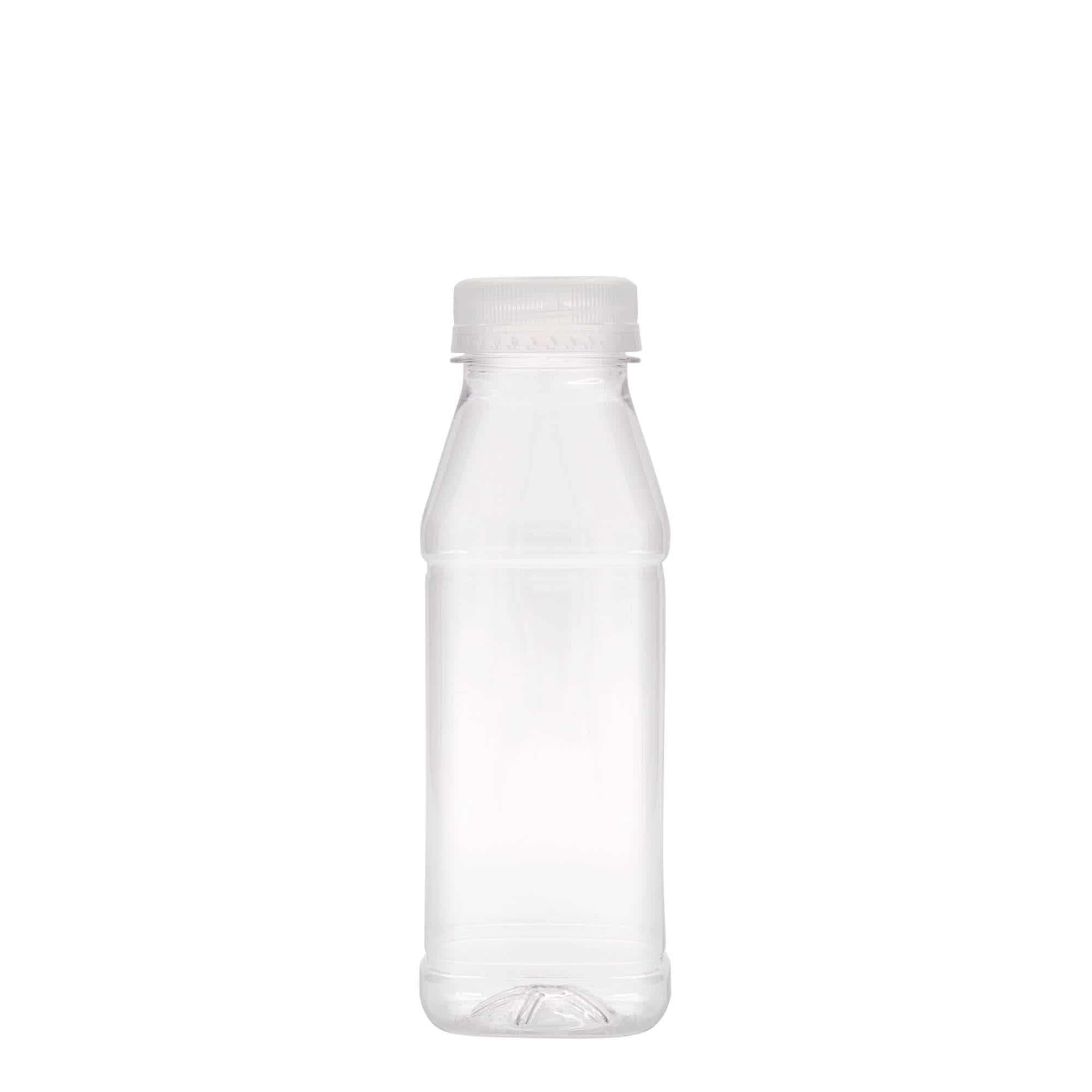 330 ml PET-flaska 'Milk and Juice Carré', kvadratisk, plast, mynning: 38 mm
