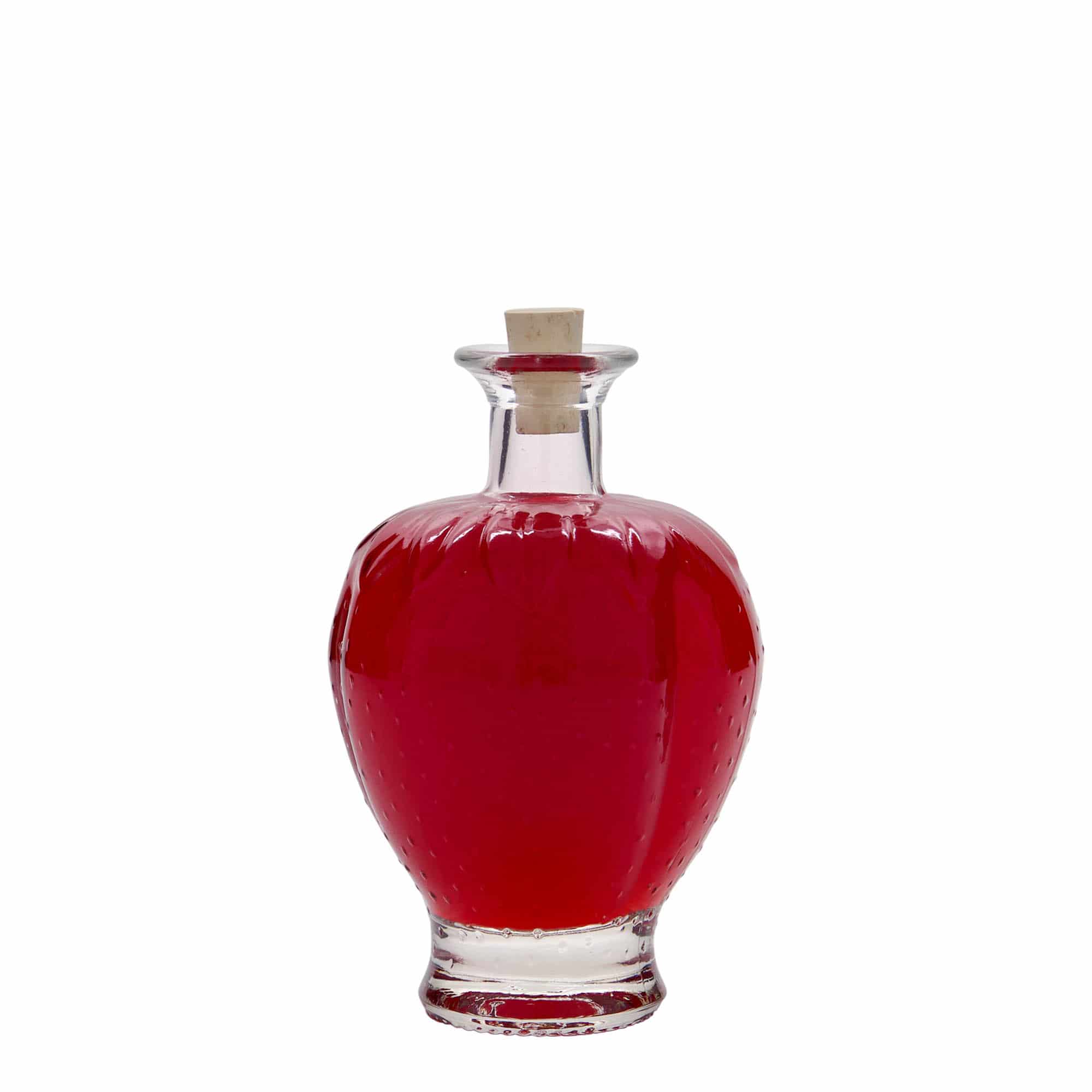 200 ml glasflaska 'Jordgubbar', mynning: kork