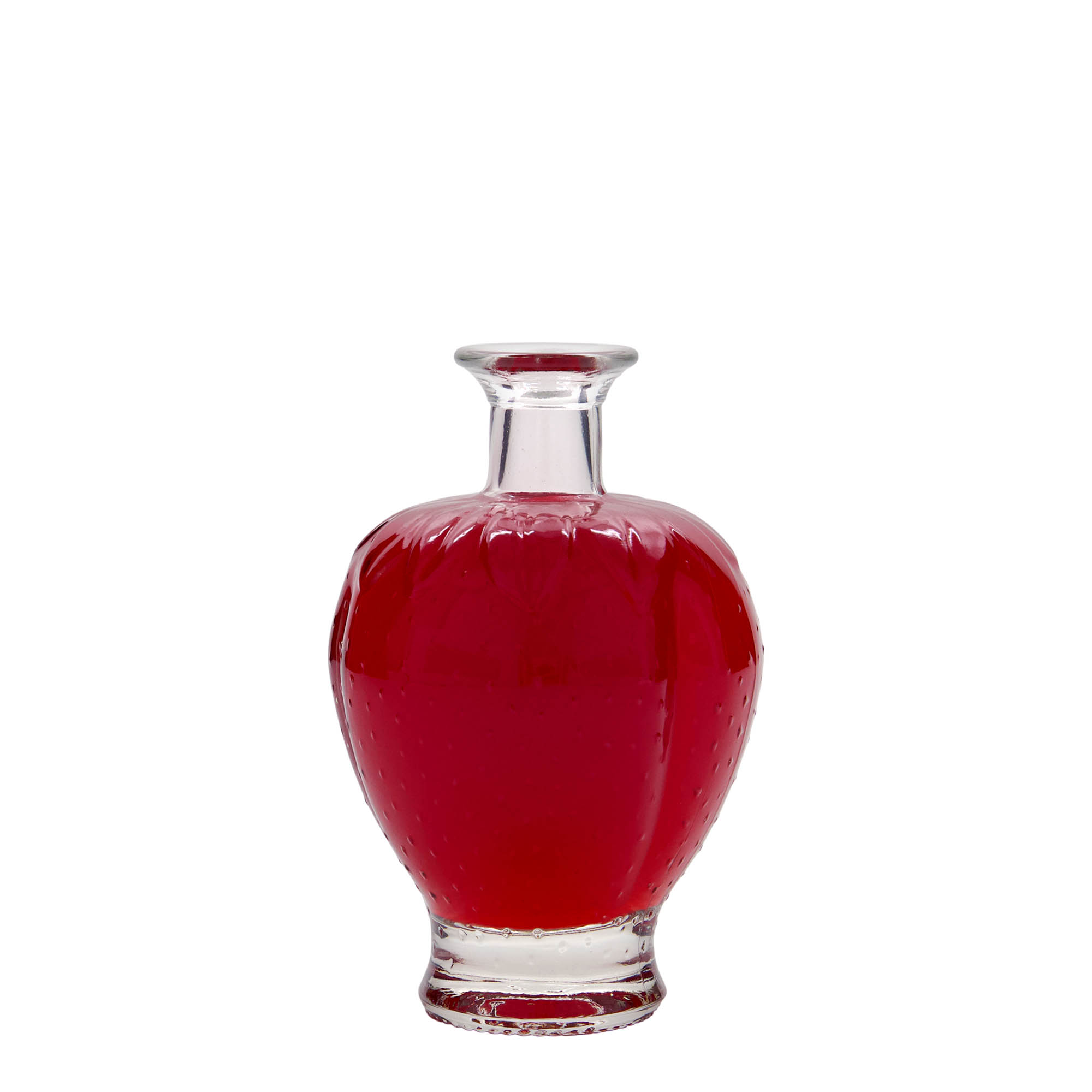200 ml glasflaska 'Jordgubbar', mynning: kork