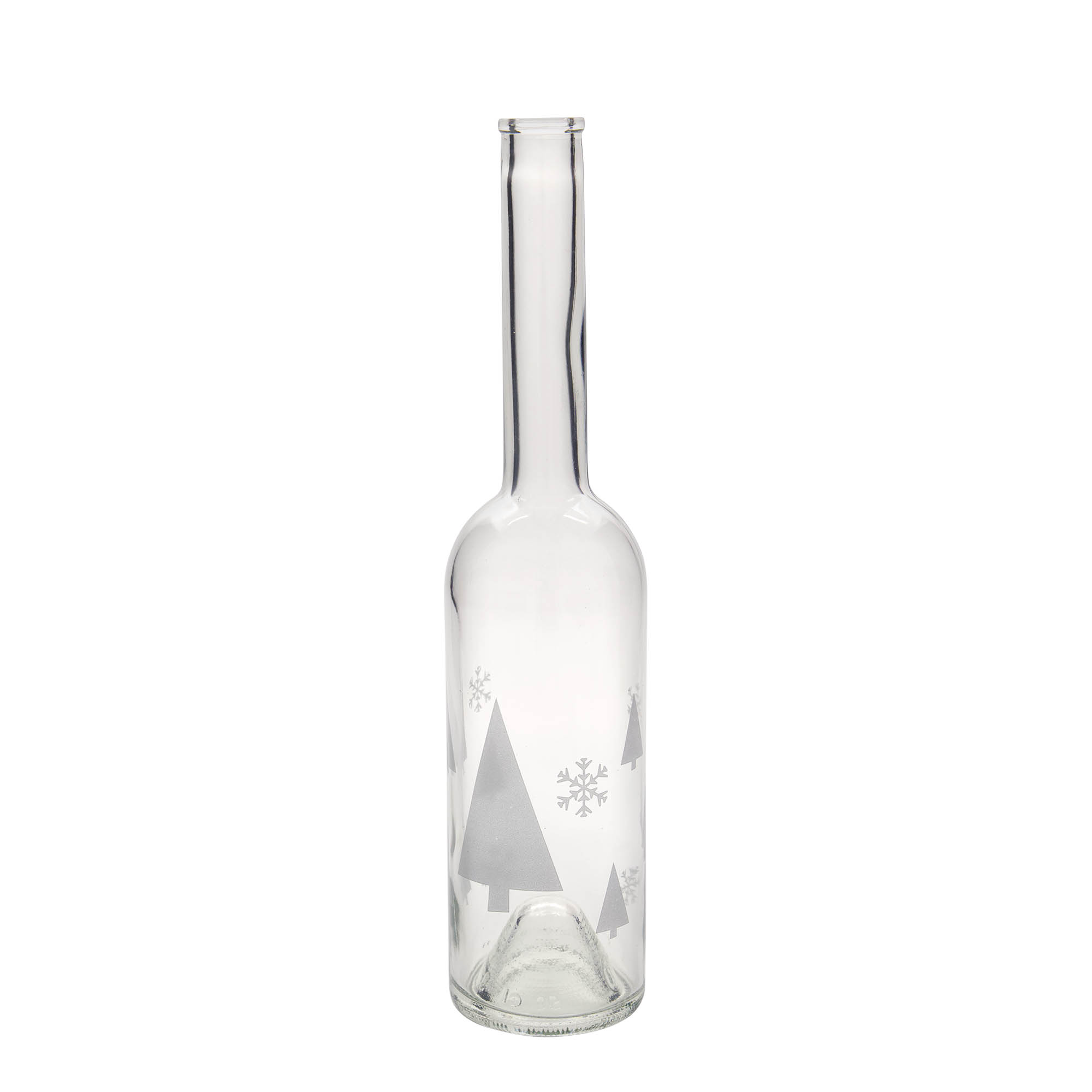 500 ml glasflaska 'Opera', motiv: snöflingor, öppning: kork