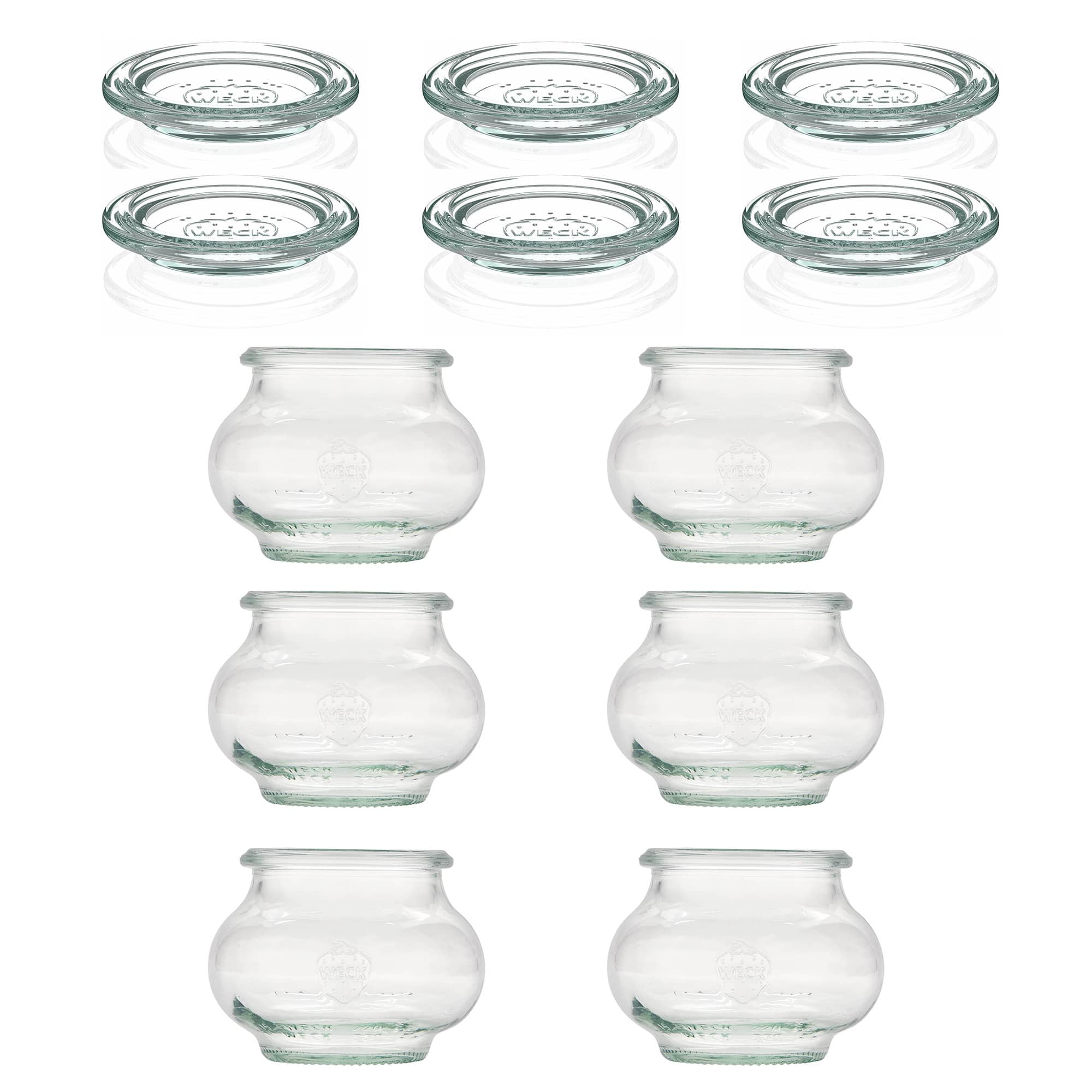 6x 220 ml WECK-smyckesglas med glaslock RR 60