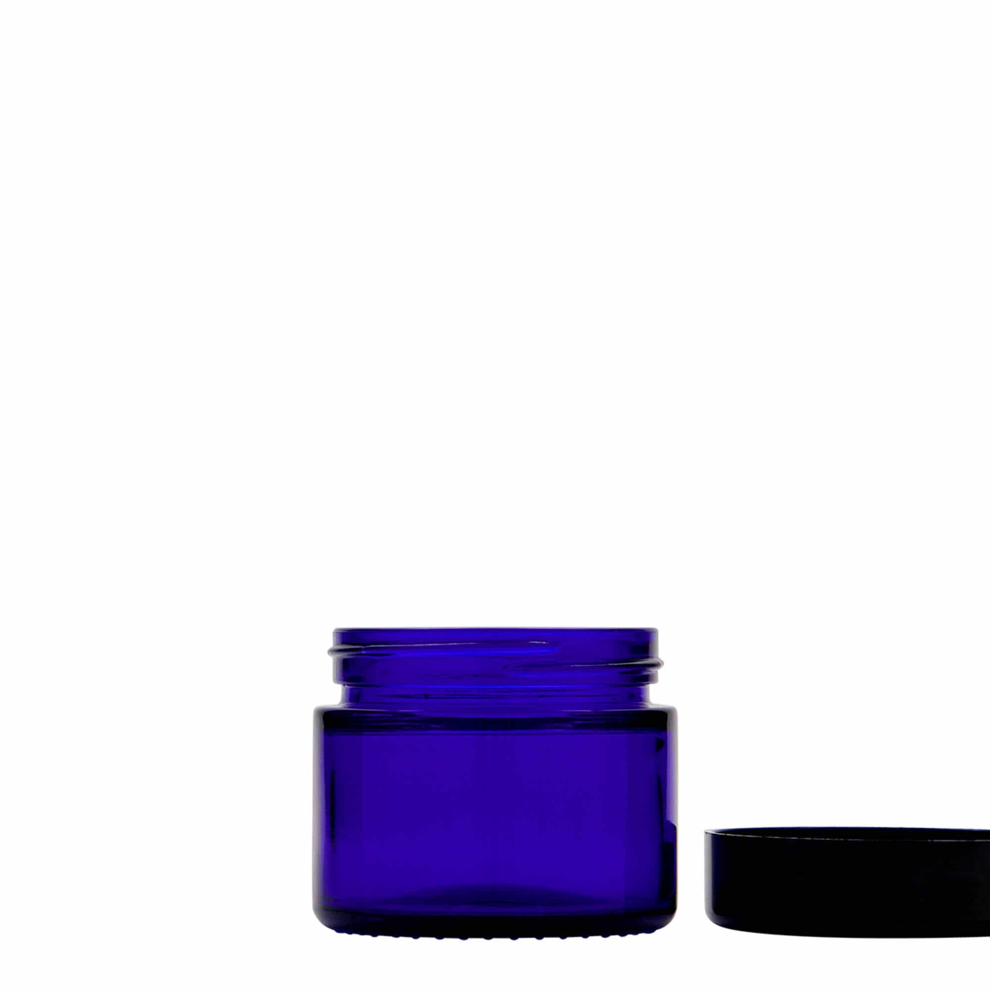 50 ml burk 'Blue Edition', glas, kungsblå, mynning: skruvkapsel