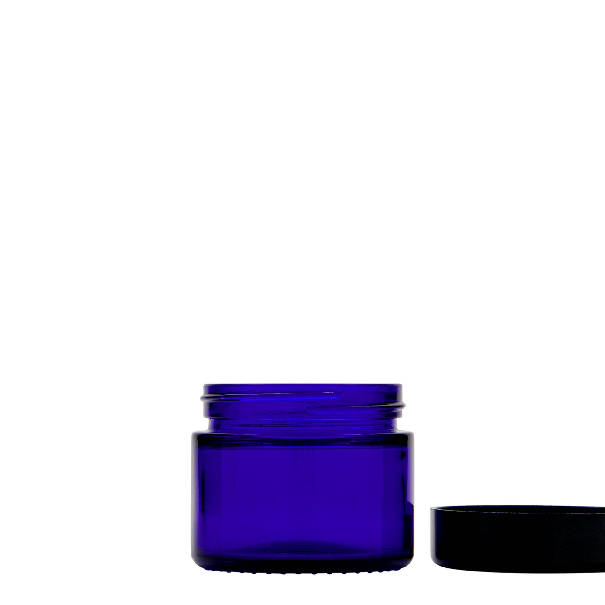 50 ml burk 'Blue Edition', glas, kungligt blå, öppning: skruvlock 50 ml burk 'Blue Edition', glas, kungligt blå, öppning: skruvlock