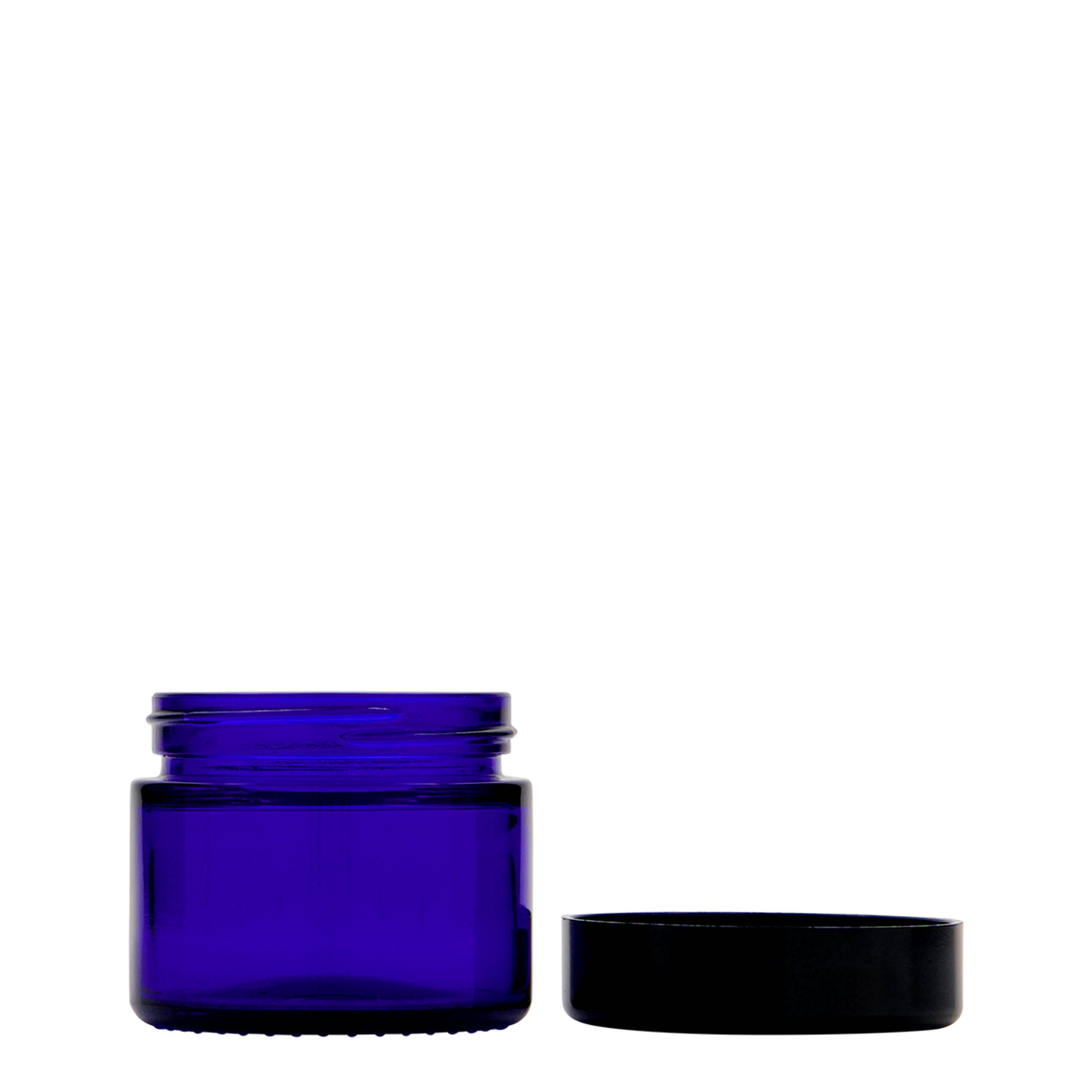 50 ml burk 'Blue Edition', glas, kungligt blå, öppning: skruvlock 50 ml burk 'Blue Edition', glas, kungligt blå, öppning: skruvlock