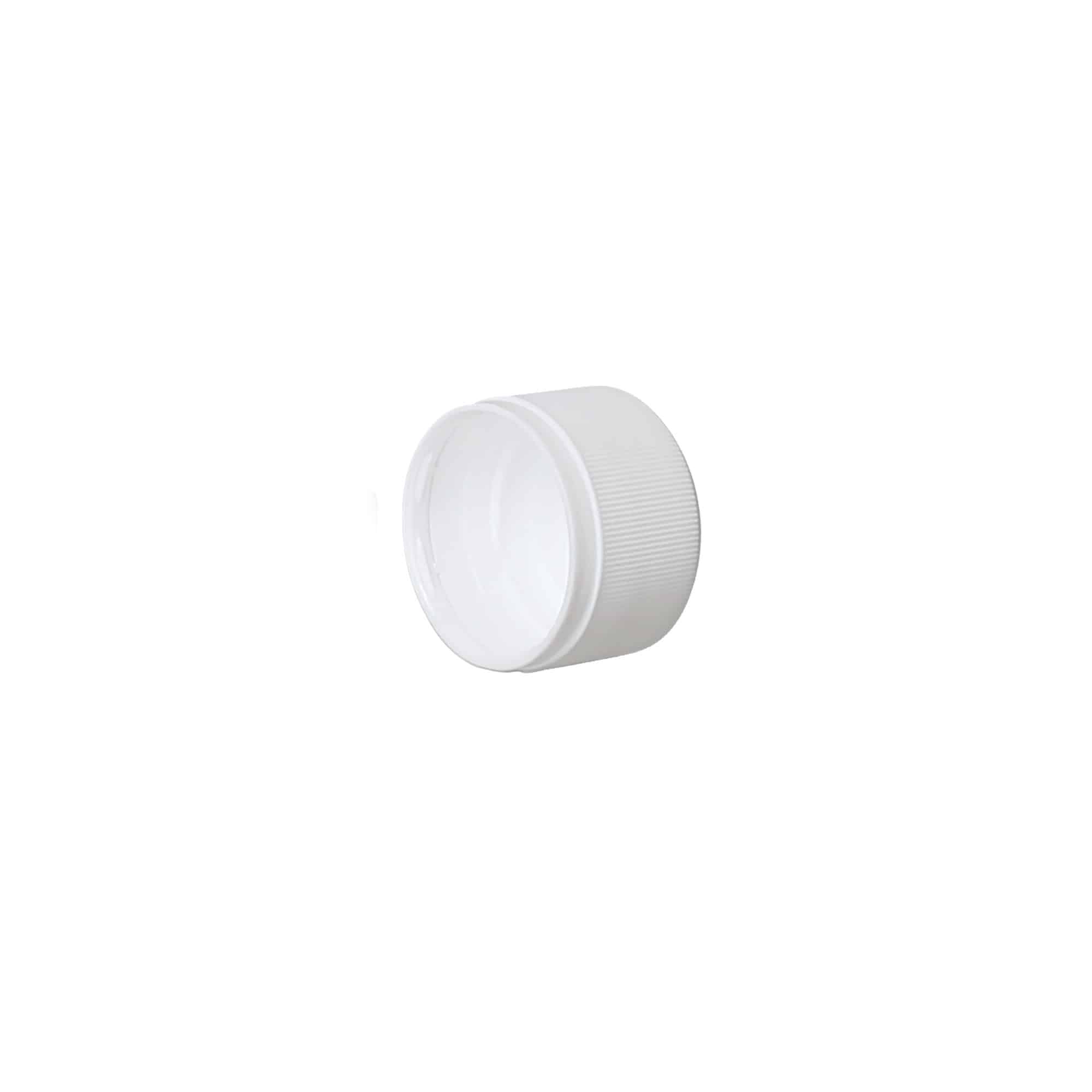 Skruvlock variant A, PP-plast, vit, för mynning: PP 28
