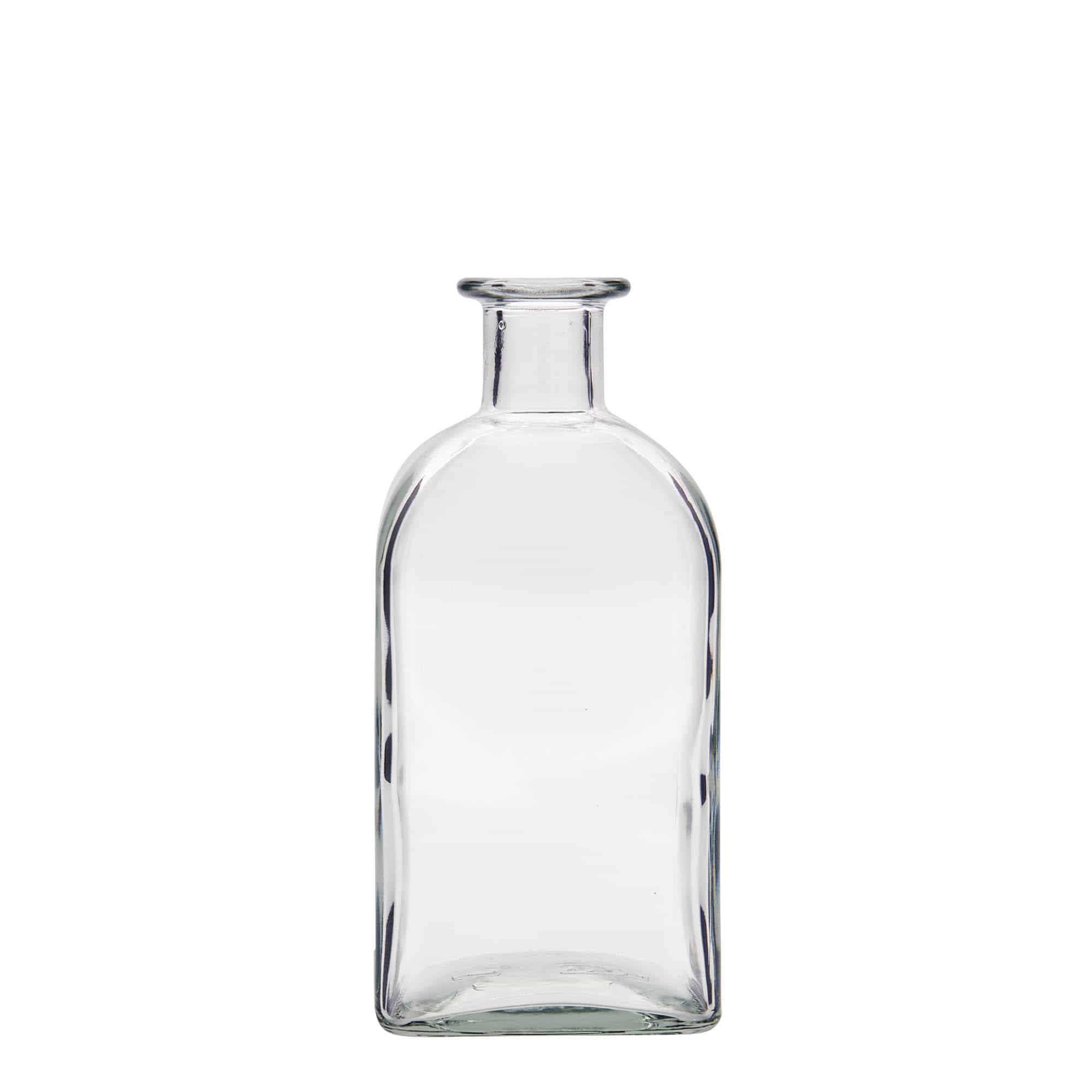 500 ml glasflaska Apotheker Carré, kvadratisk, öppning: kork