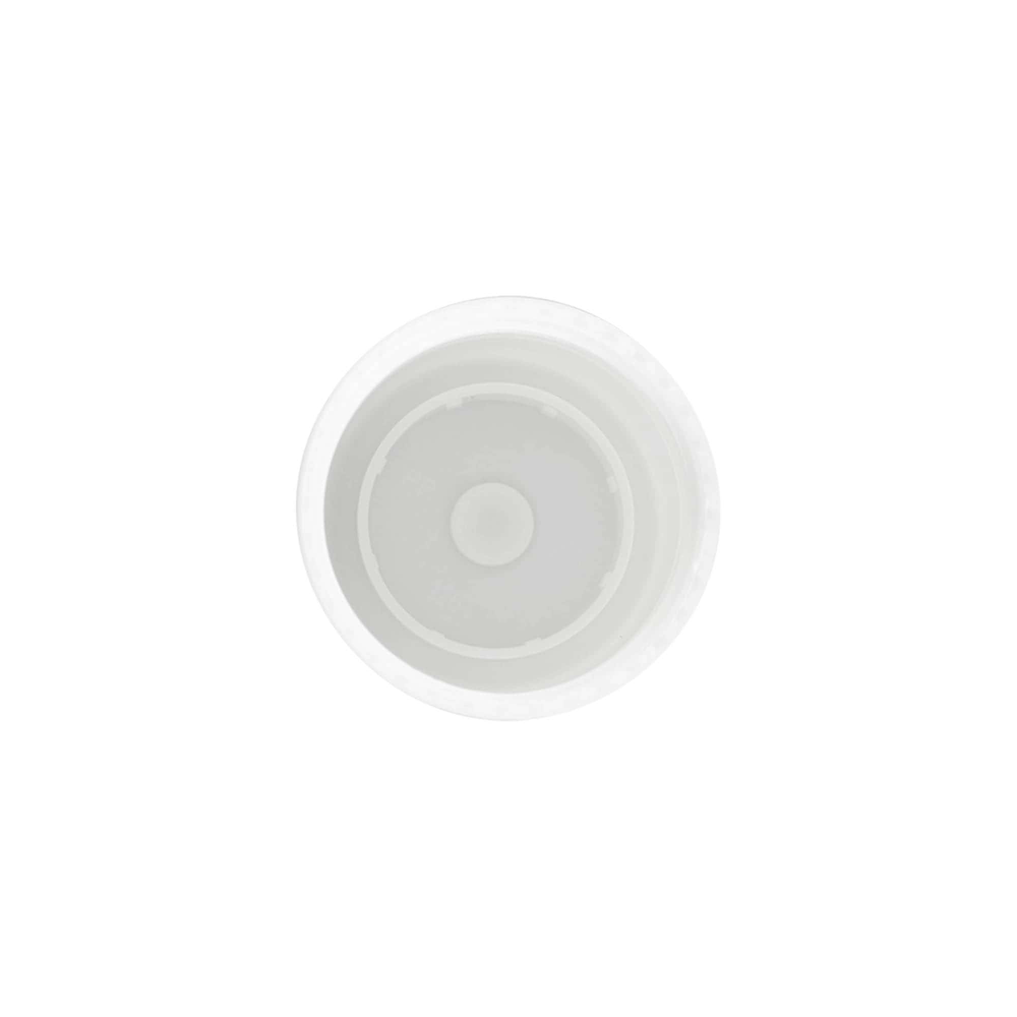 Kapsyl för 50 ml roll-on-flaska, PP-plast, vit, för mynning: skruvlock Kapsyl för 50 ml roll-on-flaska, PP-plast, vit, för mynning: skruvlock