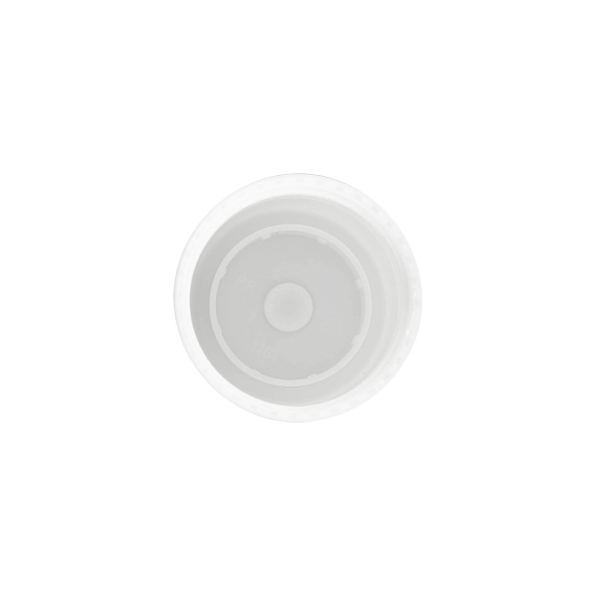 Kapsyl för 50 ml roll-on-flaska, PP-plast, vit, för mynning: skruvlock Kapsyl för 50 ml roll-on-flaska, PP-plast, vit, för mynning: skruvlock