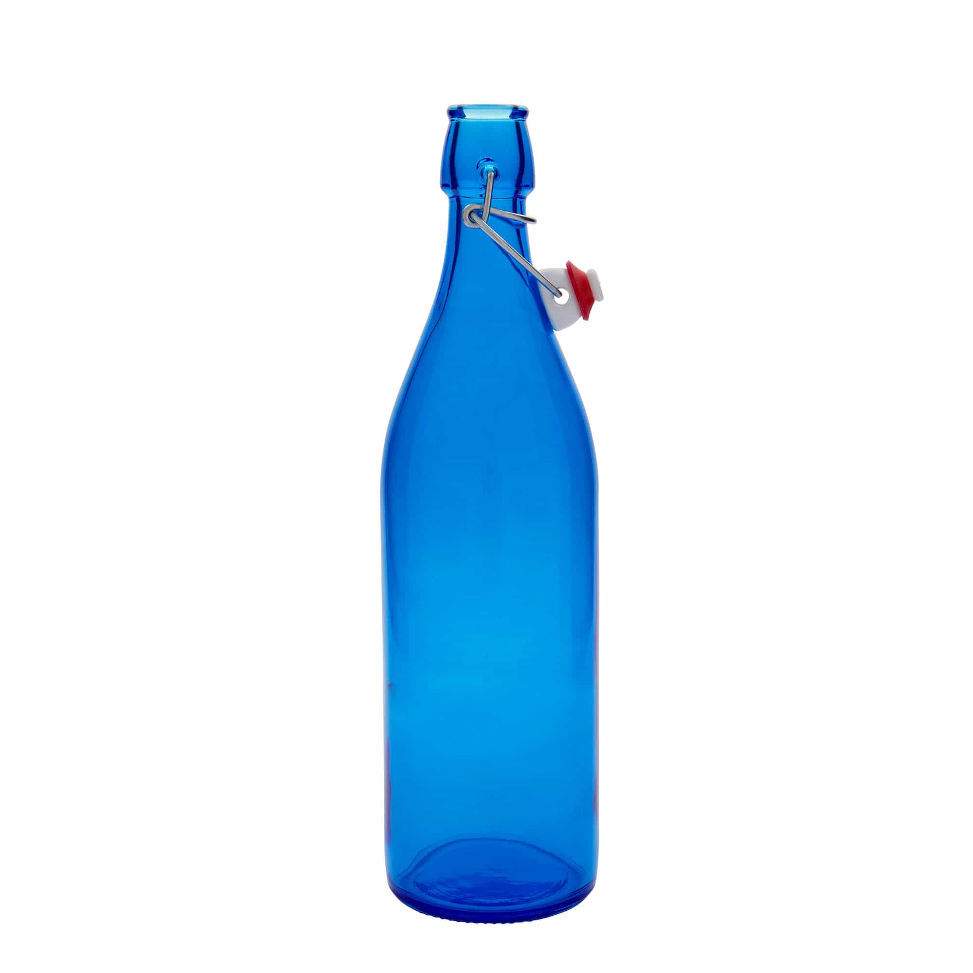 1 000 ml glasflaska 'Giara', blå, mynning: patentkork