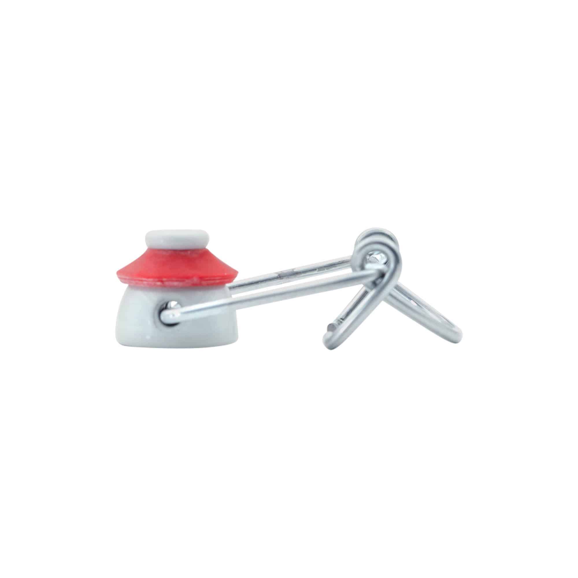Patentlock standard, plast, röd-vit Patentlock standard, plast, röd-vit