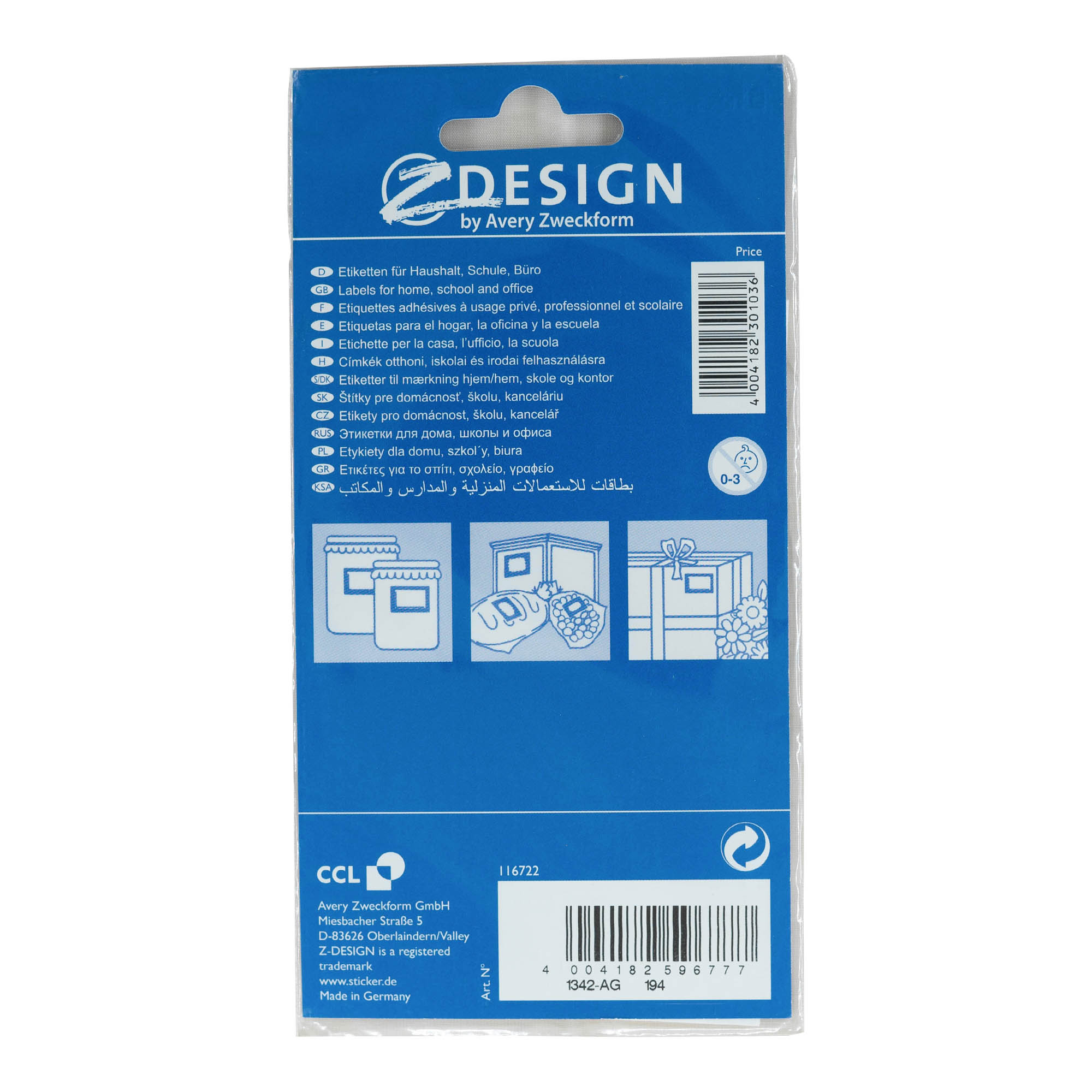 Zweckform Etiketter 'Fruktkorg', rektangulära, papper, flerfärgade Zweckform Etiketter 'Fruktkorg', rektangulära, papper, flerfärgade