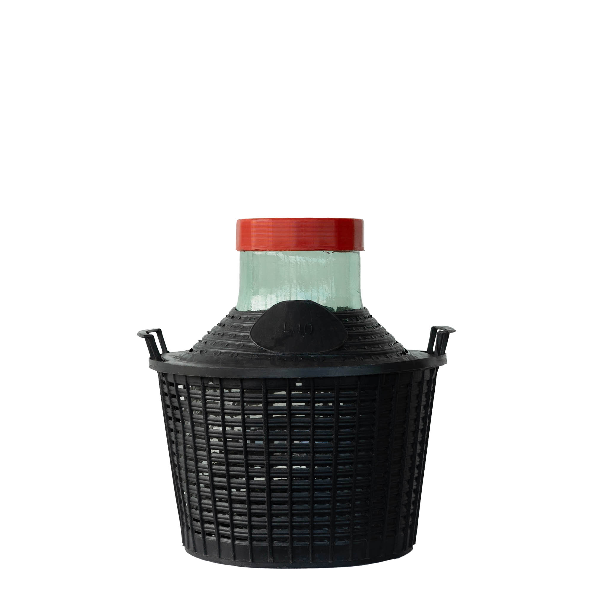 10 l ballongflaska med vid hals, glas, öppning: skruvlock